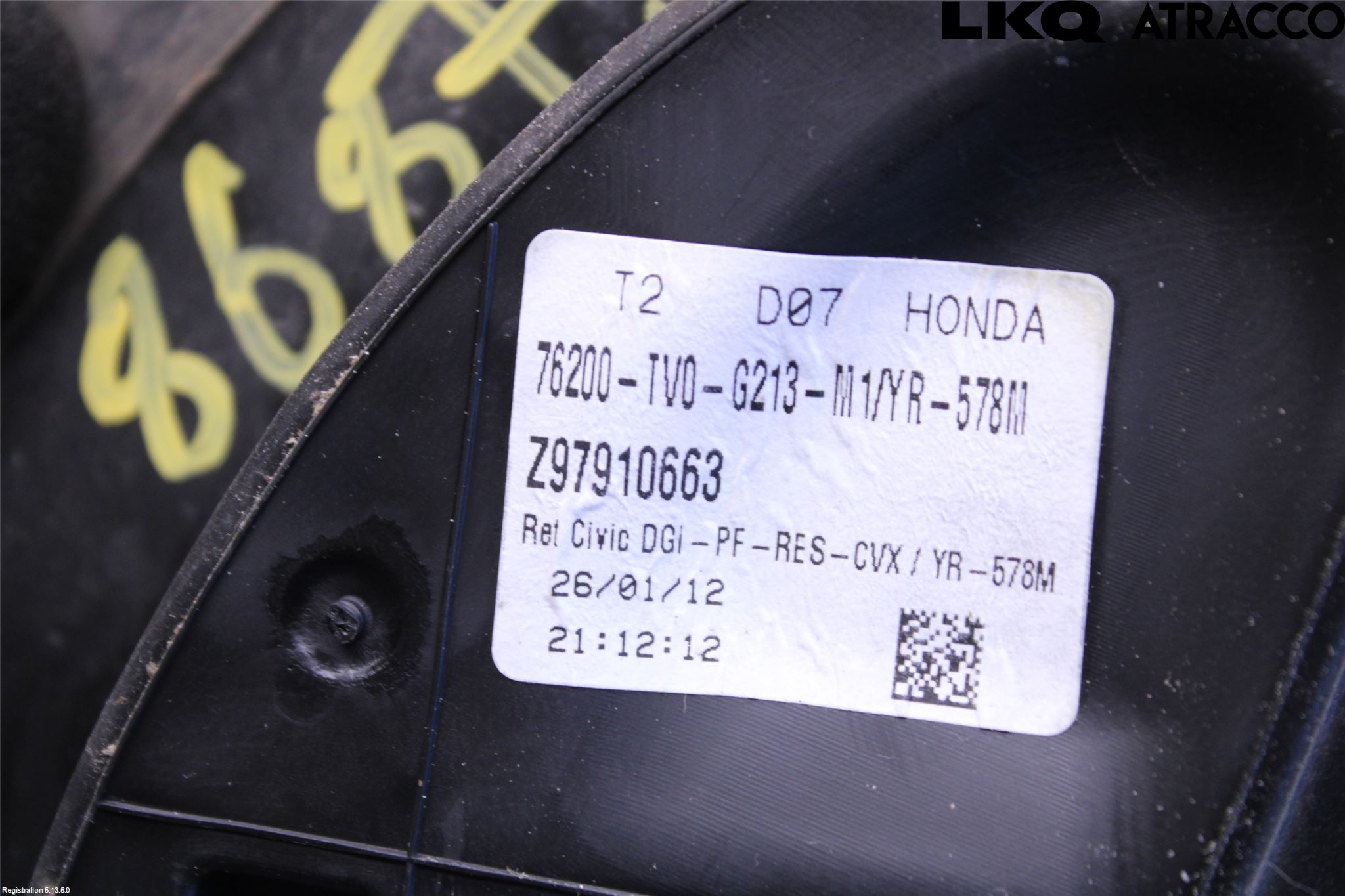 Honda CIVIC 12-16 Spegel Yttre El Hö