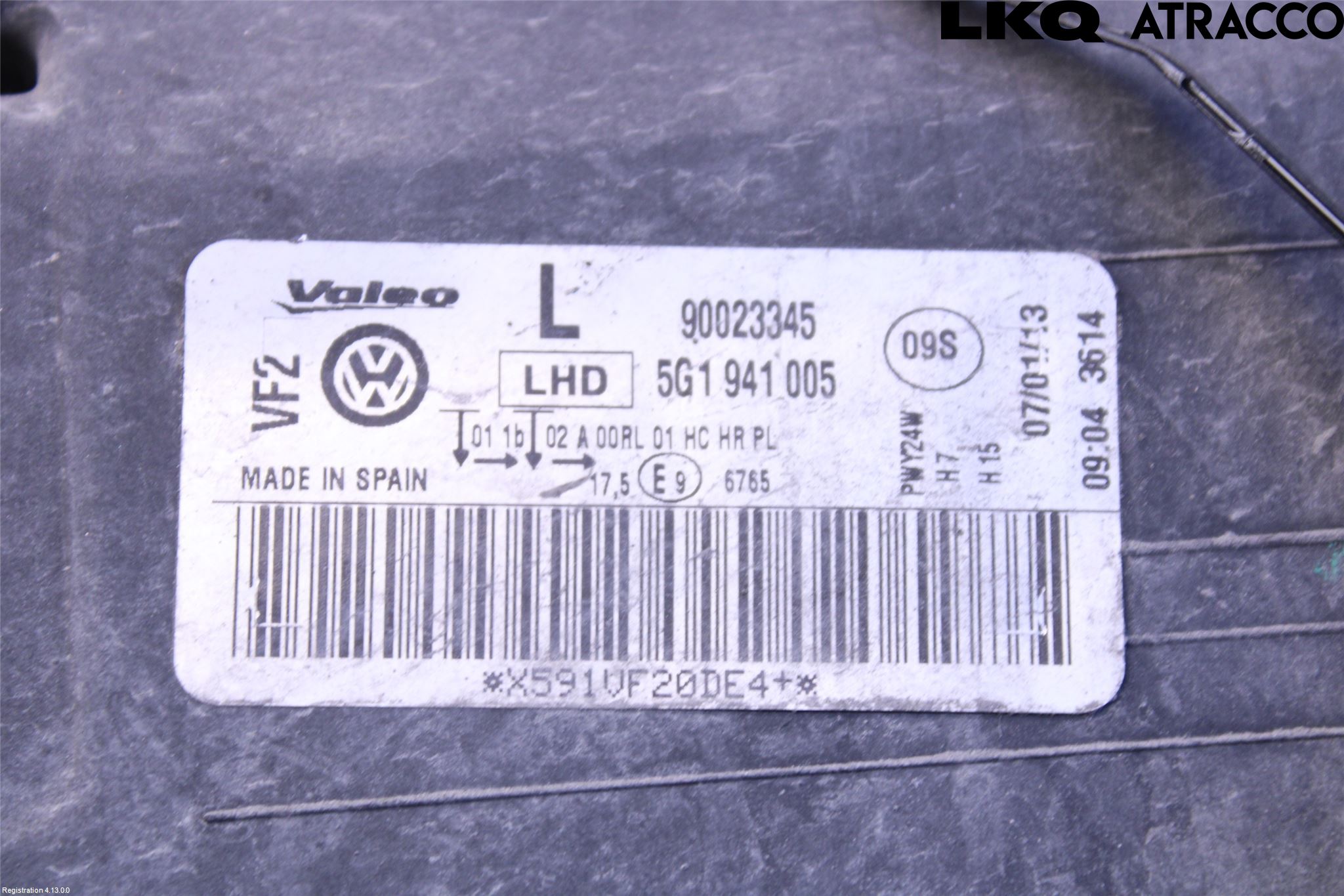 Volkswagen VW GOLF / E-GOLF VII 13-20 Strålkastare Vänster