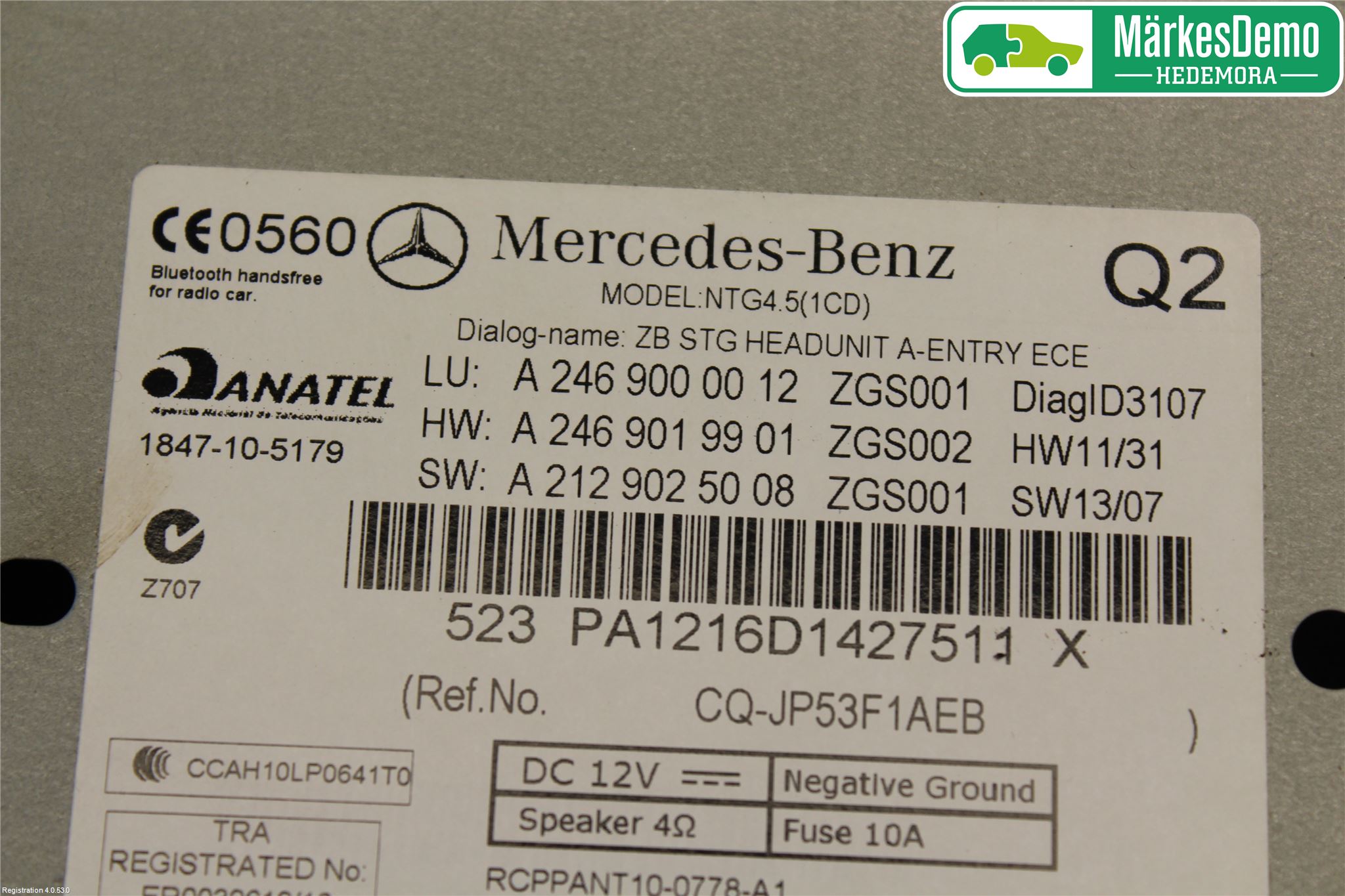 Mercedes-Benz MB A-KLASS (W176) 13-18 Cd Radio - Multimediapanel
