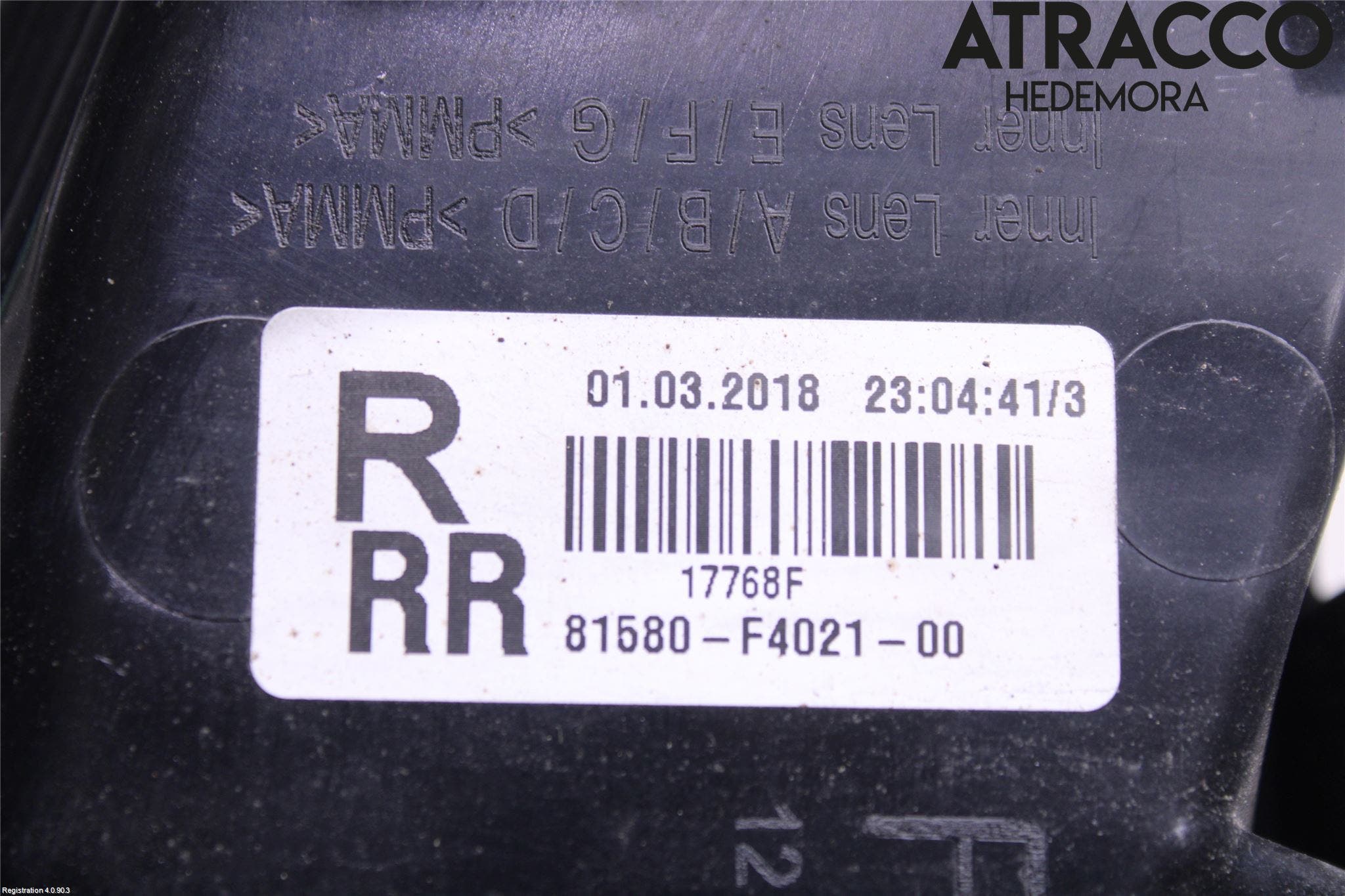 Toyota C-HR 16-23 Bakljus Lucka Hö