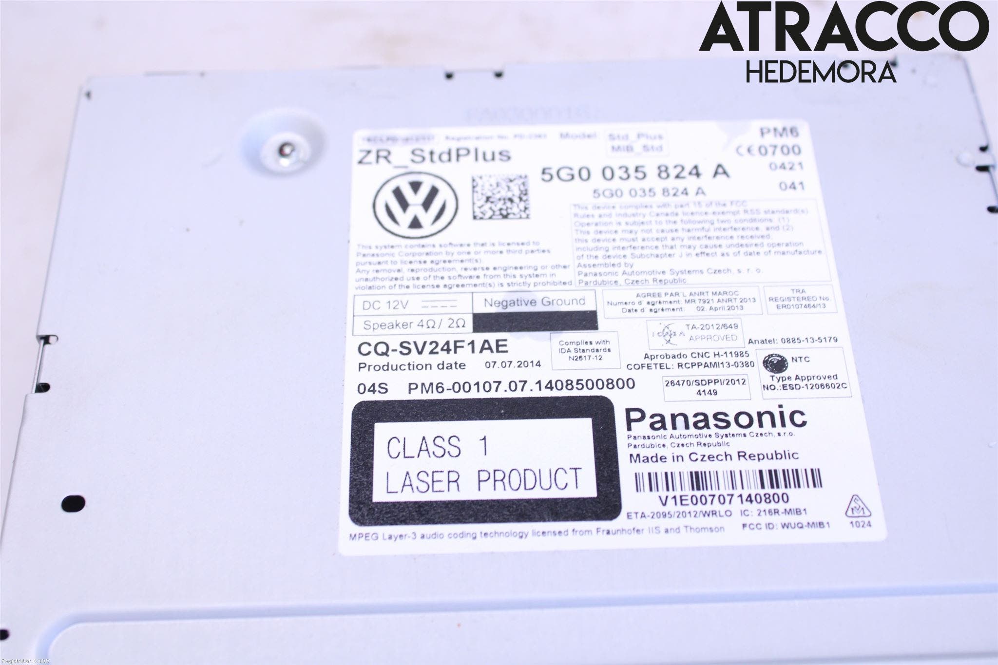 Volkswagen VW GOLF / E-GOLF VII 13-20 Cd Radio - Multimediapanel