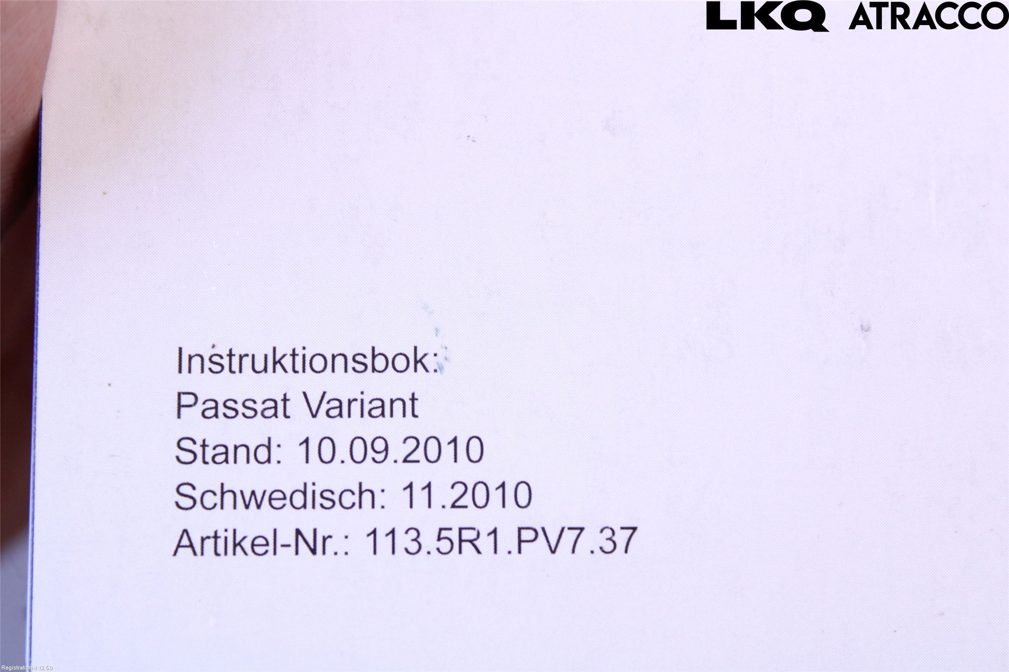 Volkswagen VW PASSAT 11-14 Instruktionsbok
