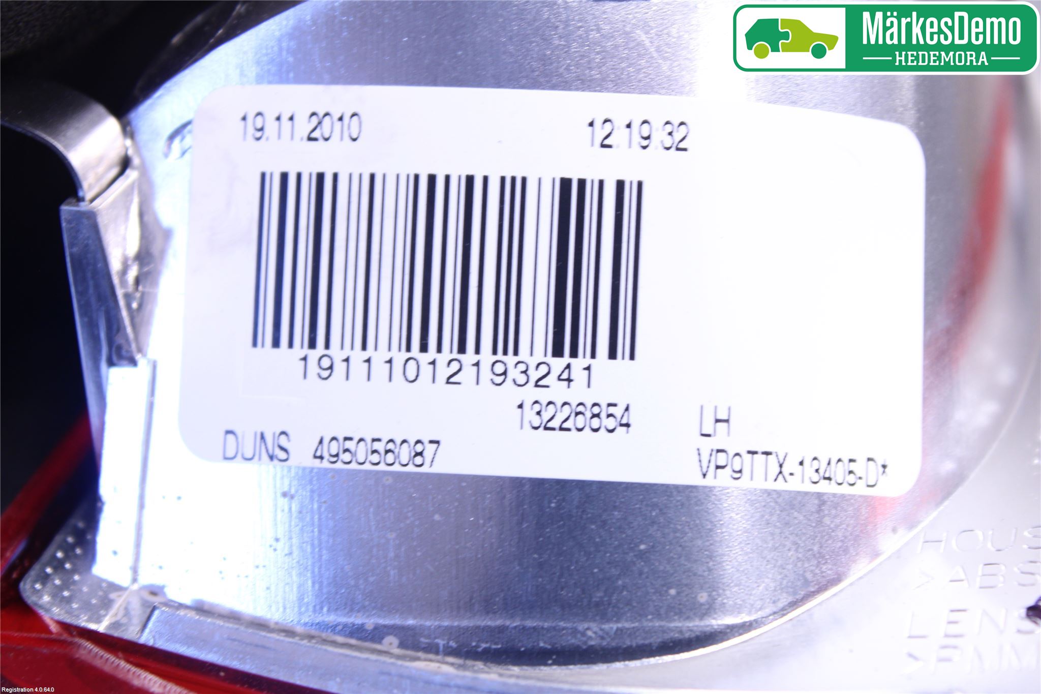 Opel INSIGNIA 09-16 Bakljus Vänster