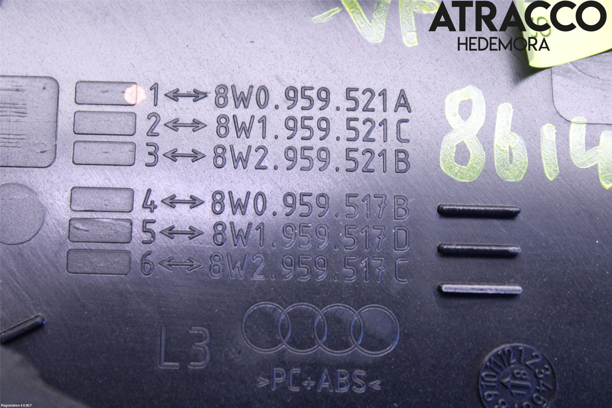 Audi A4/S4 B9 20- Dörrhandtag Inre Vä