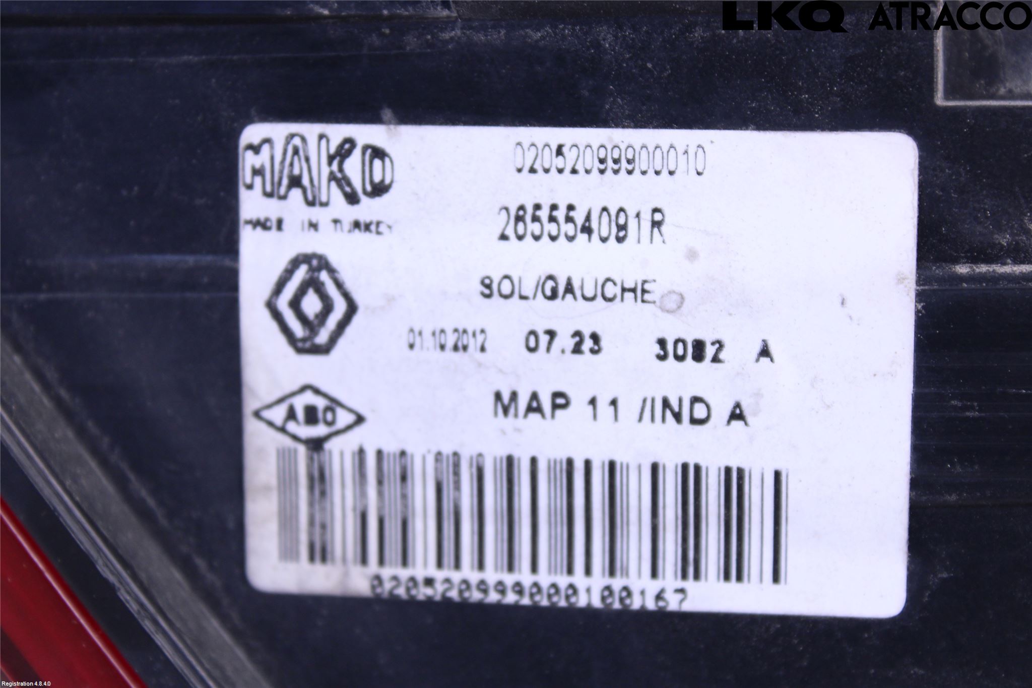 Renault CLIO IV 12-16 Bakljus Vänster