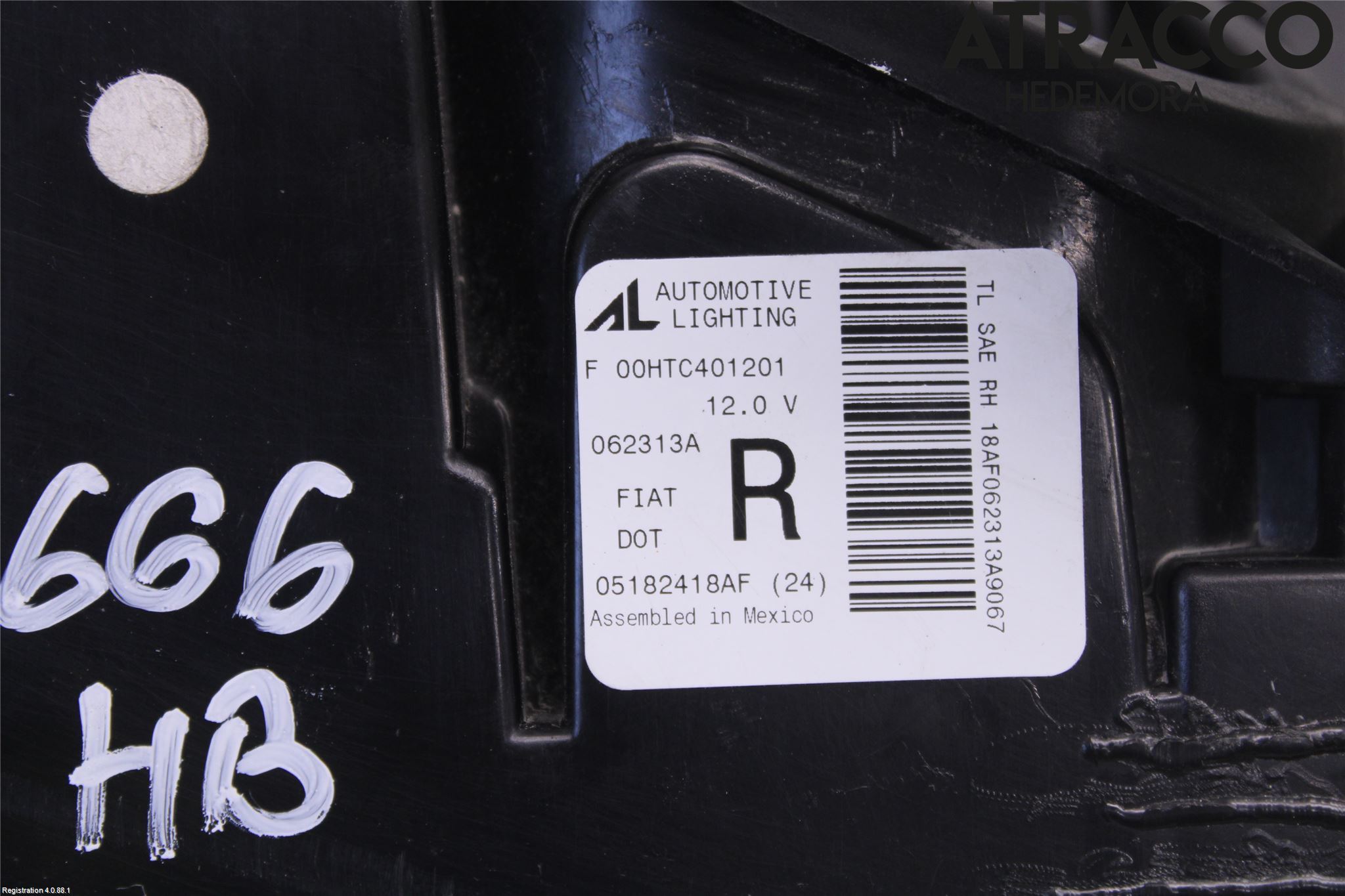 Fiat 500 07- Bakljus Höger