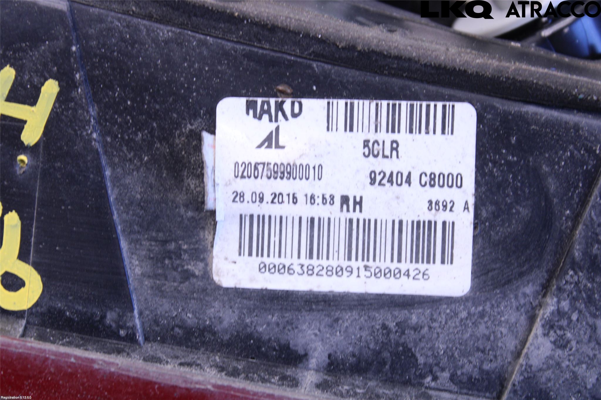 Hyundai i20 GB 15-20 Bakljus Lucka Hö