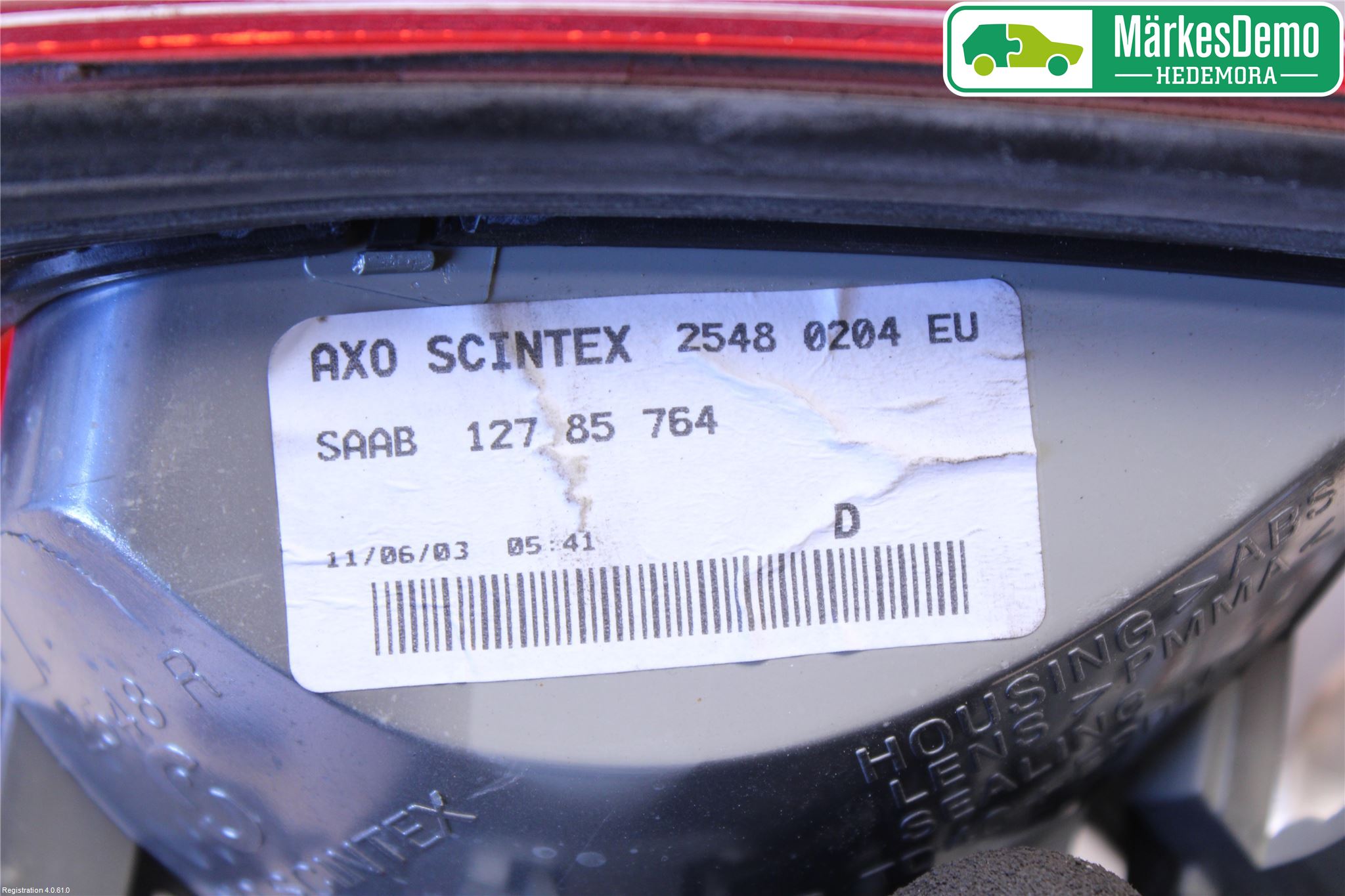 Saab 9-3 VER 2 Bakljus Lucka Hö