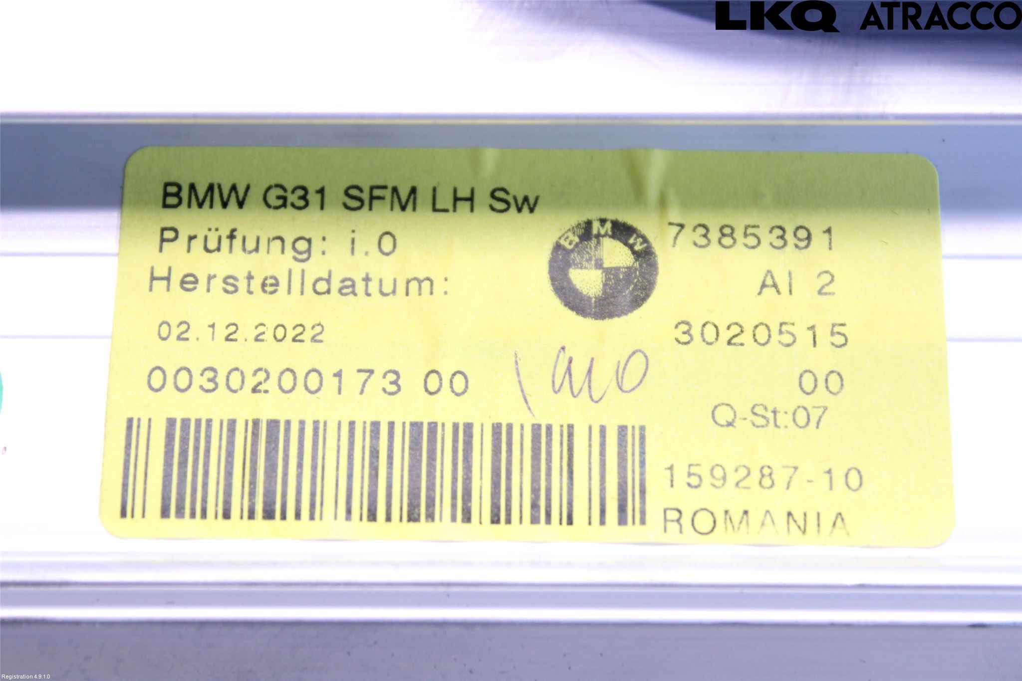 BMW 5 G30/G31/F90 17-23 Insynskydd