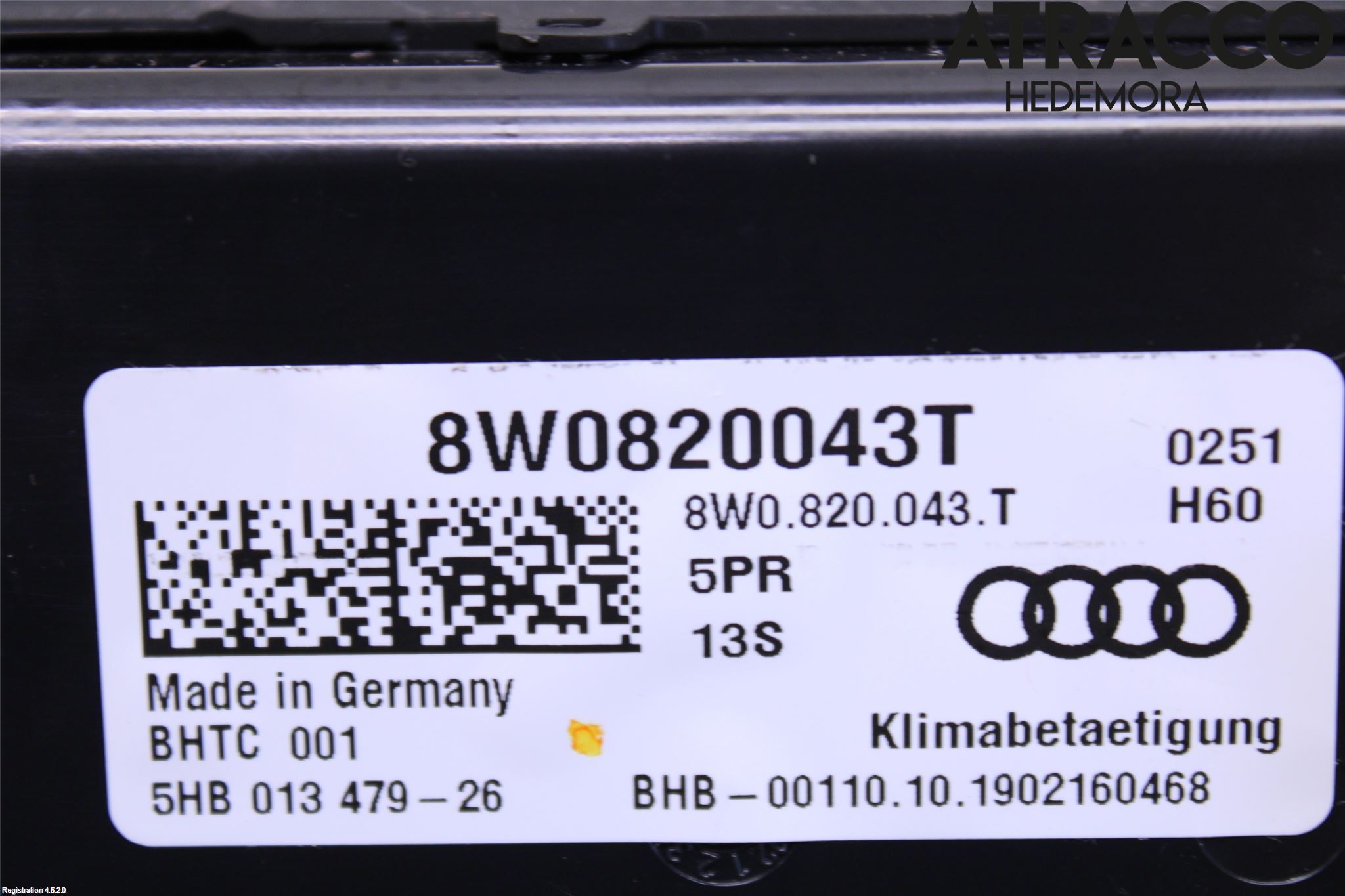 Audi A4/S4 B9 16-19 Ac Styrenhet Ac Manöveren