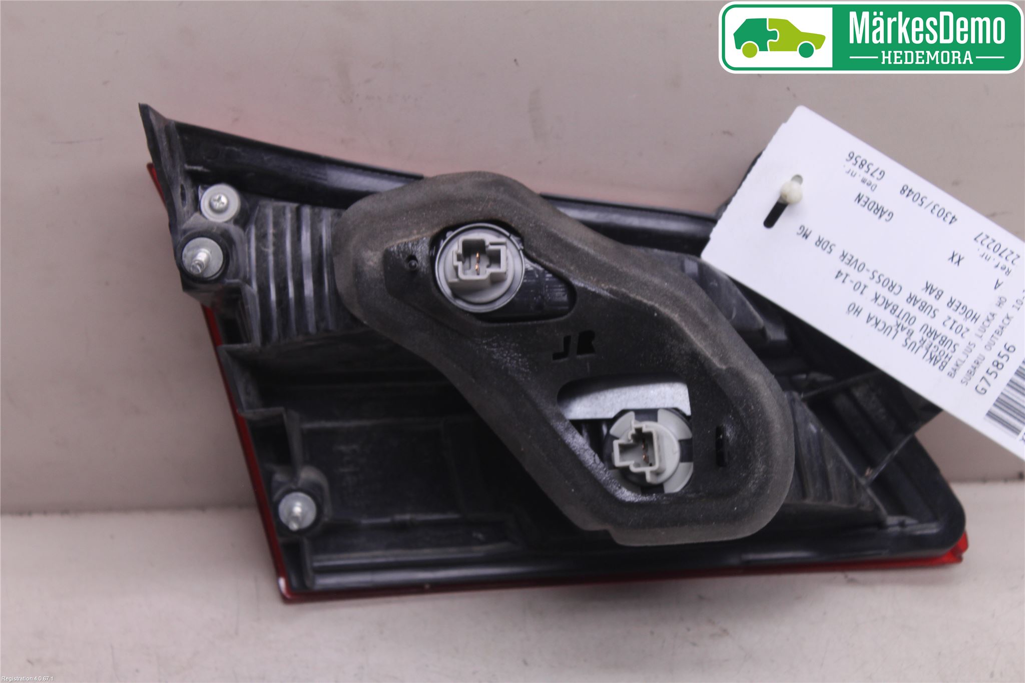 Subaru OUTBACK 10-15 Bakljus Lucka Hö