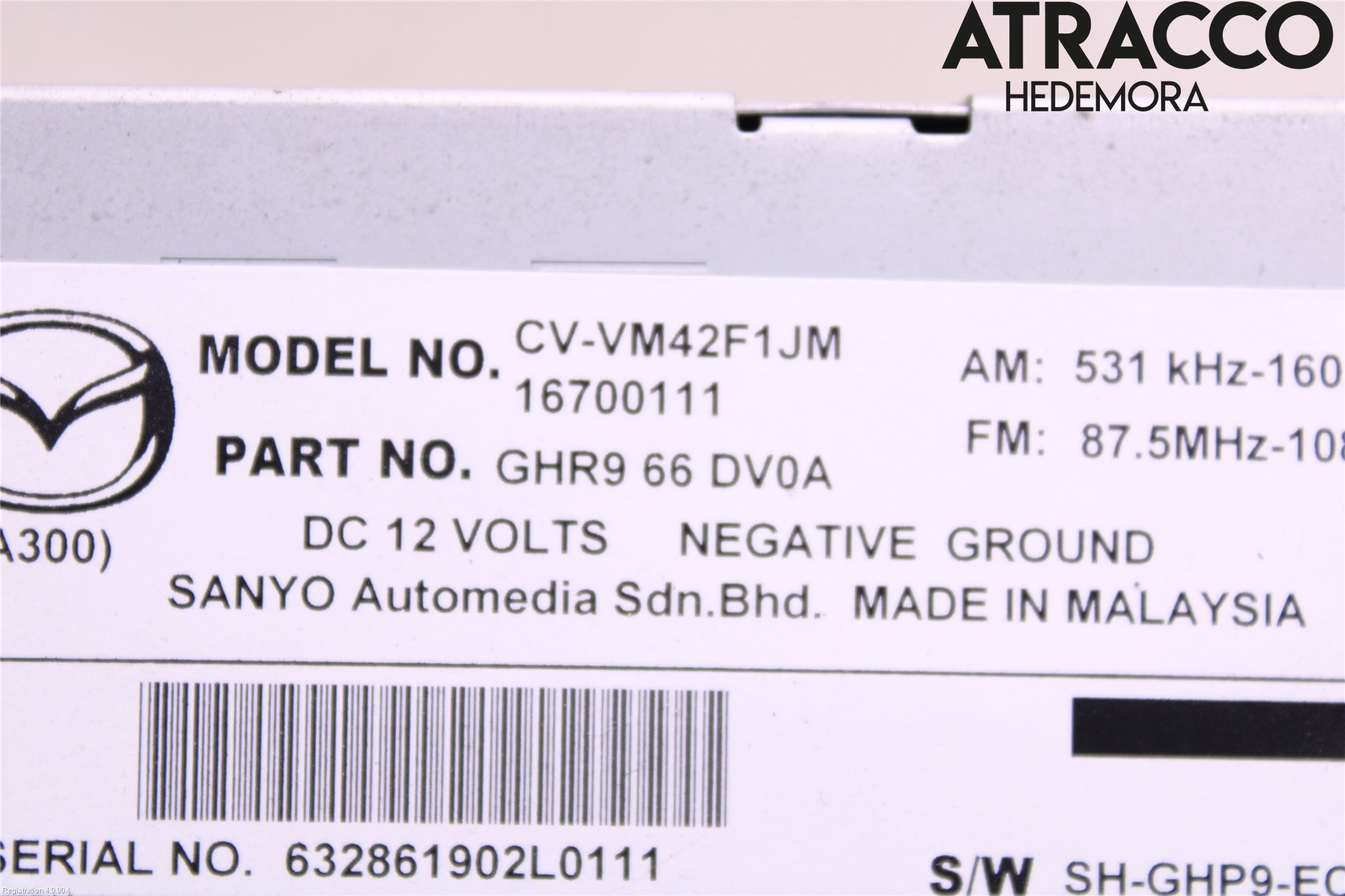 Mazda 6 13- Cd Radio - Multimediapanel