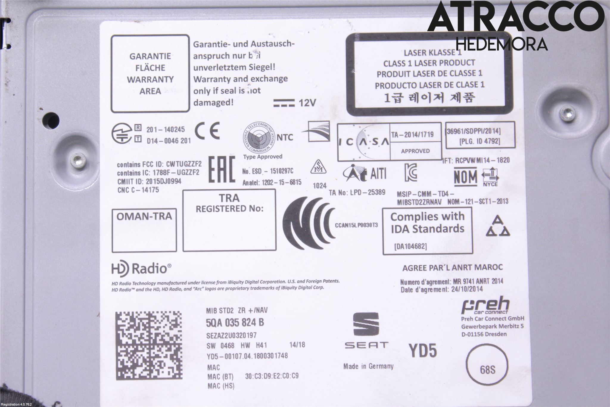Seat IBIZA V 17-20 Cd Radio - Multimediapanel