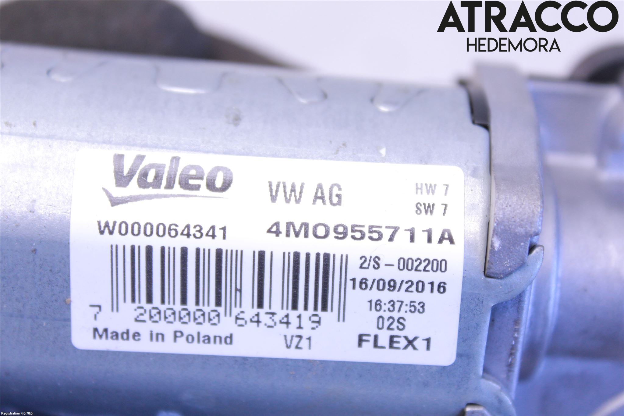 Audi A4/S4 B9 16-19 Torkarmotor Baklucka