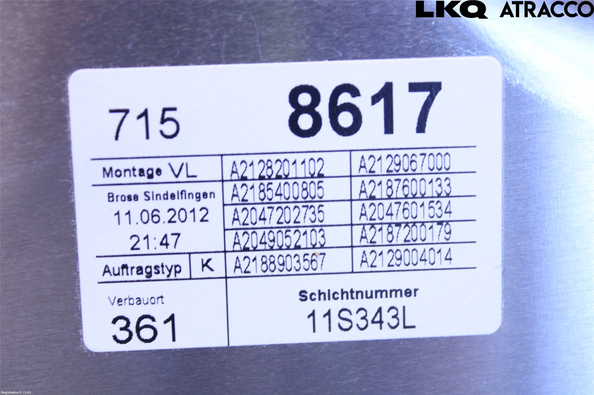 Mercedes-Benz MB CLS (C218/X218) 11-17 Fönsterhiss El Kompl