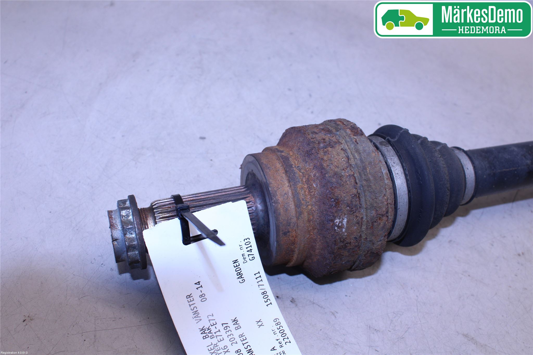 BMW X6 E71/E72   08-14 Drivaxel Bak Vänster