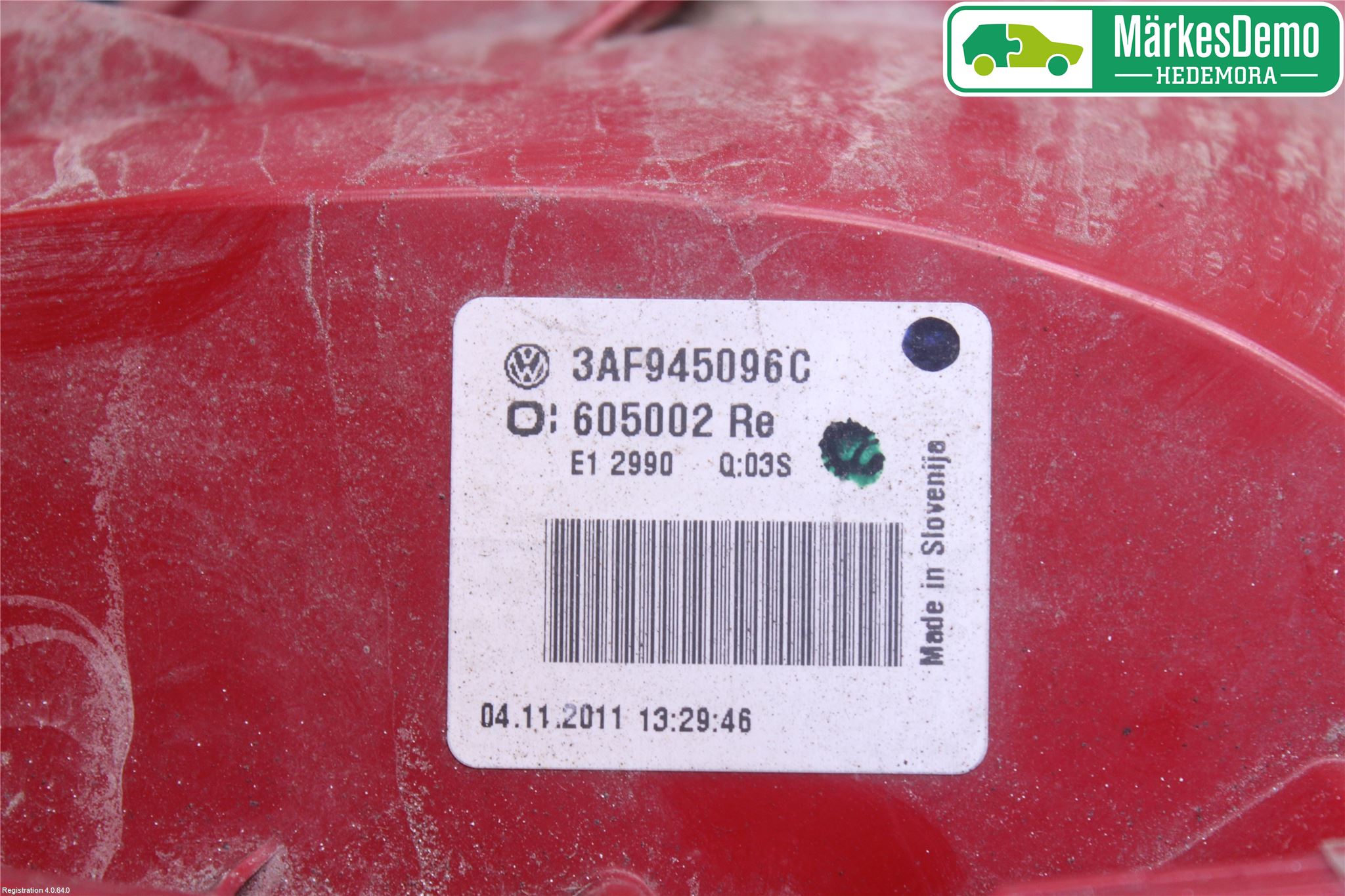 Volkswagen VW PASSAT 11-14 Bakljus Höger