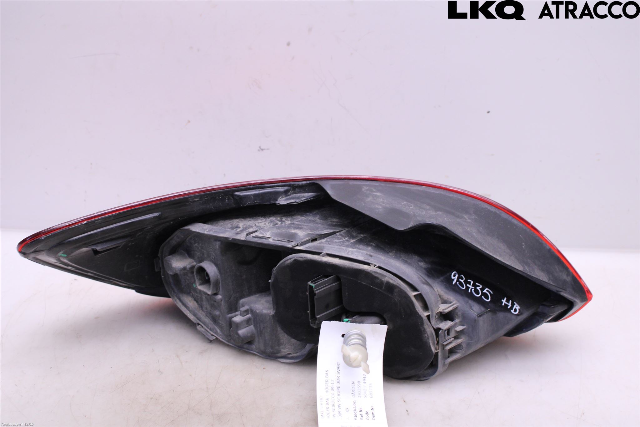 Volkswagen VW SCIROCCO 09-17 Bakljus Höger