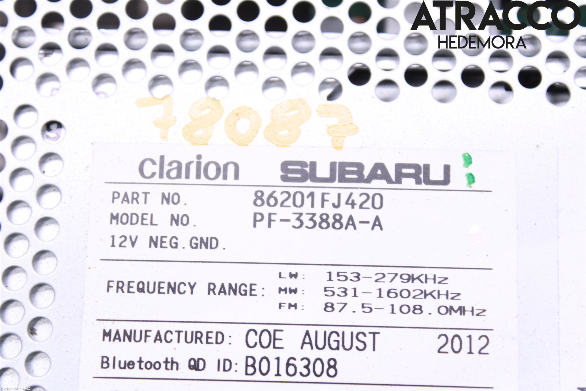 Subaru XV 12-17 Cd Radio - Multimediapanel