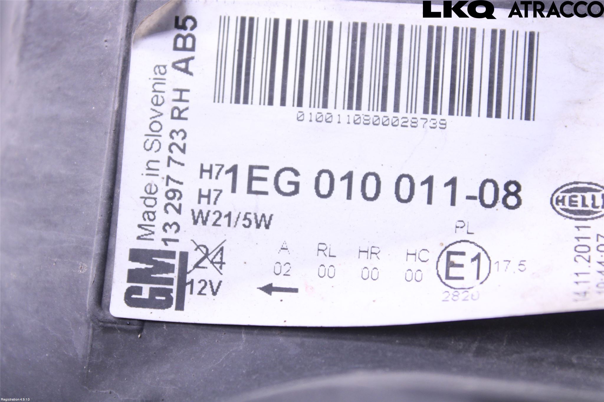 Opel ASTRA J 10-15 Strålkastare Höger