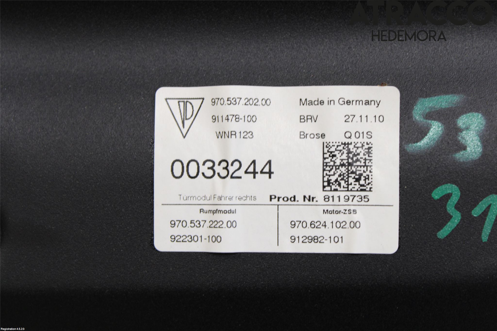 Porsche PANAMERA 09- Dörr Fram Höger