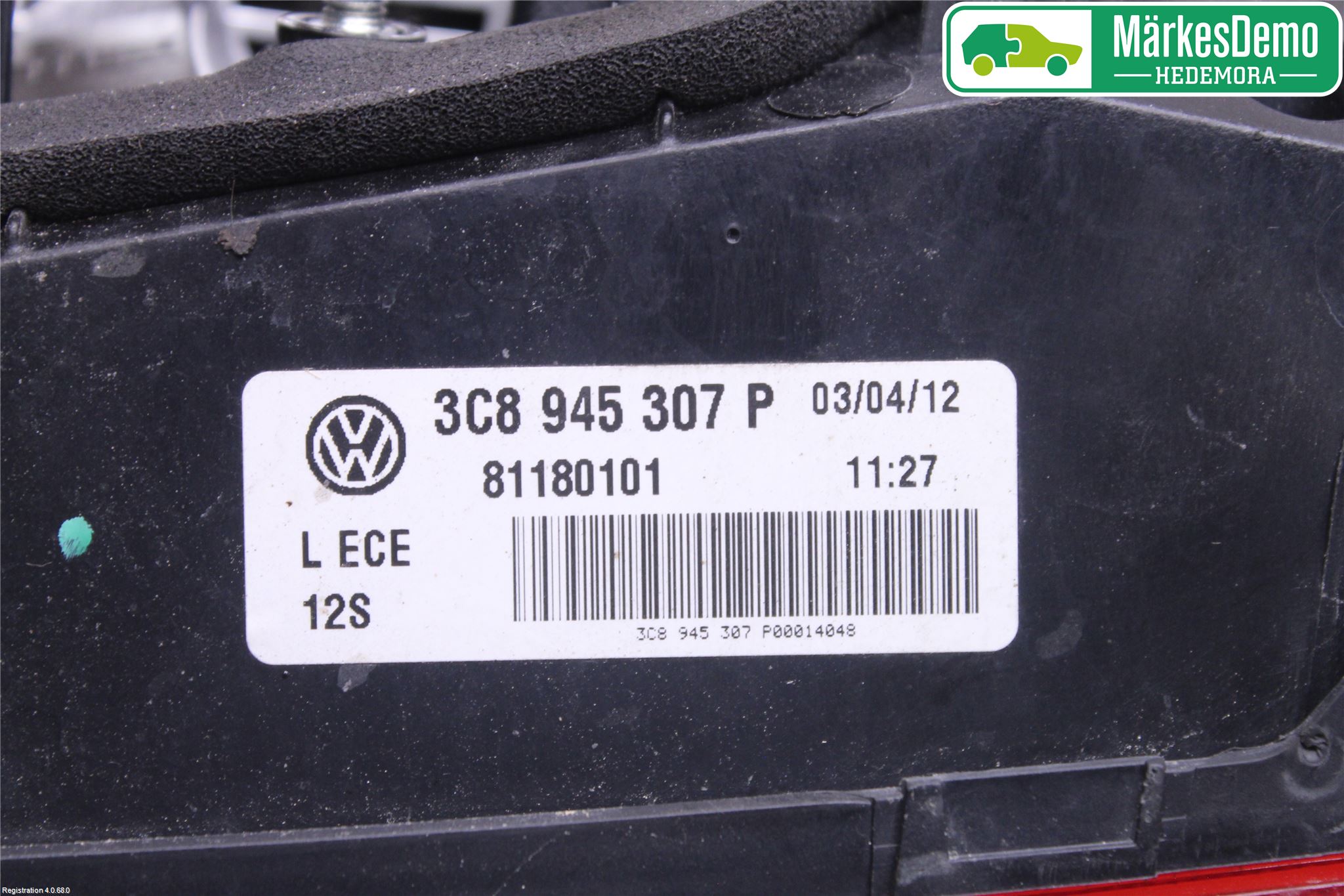 Volkswagen VW PASSAT CC 08-16 Bakljus Lucka Vä
