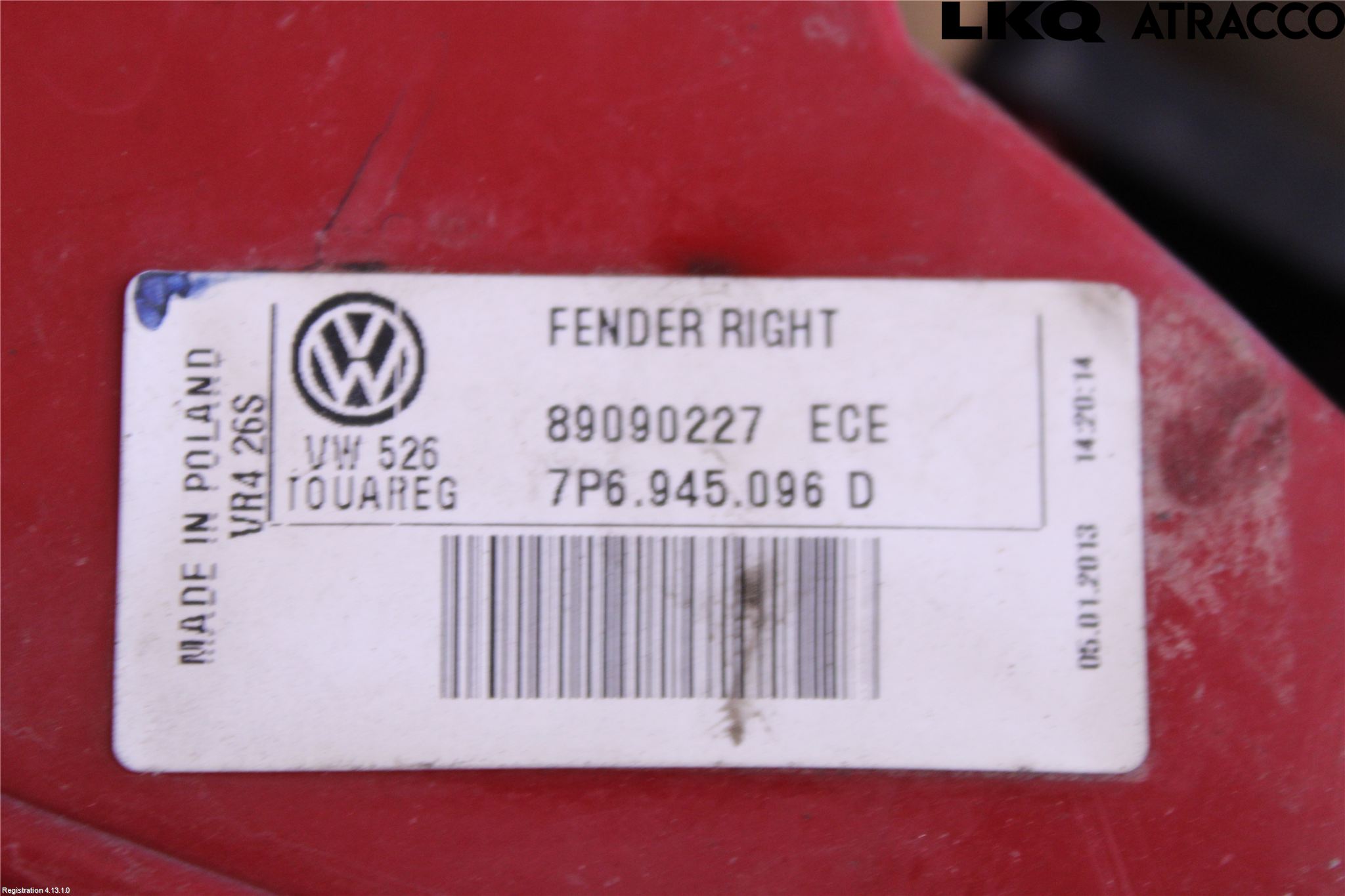 Volkswagen VW TOUAREG 7P 11-18 Bakljus Höger