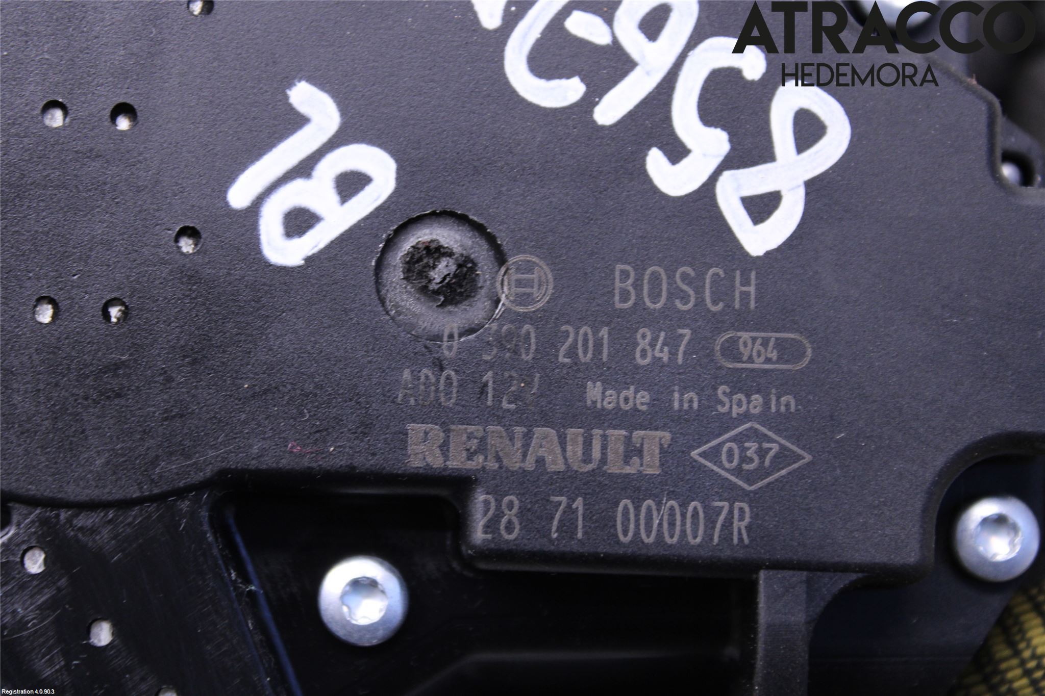 Renault MEGANE III 09-15 Torkarmotor Baklucka