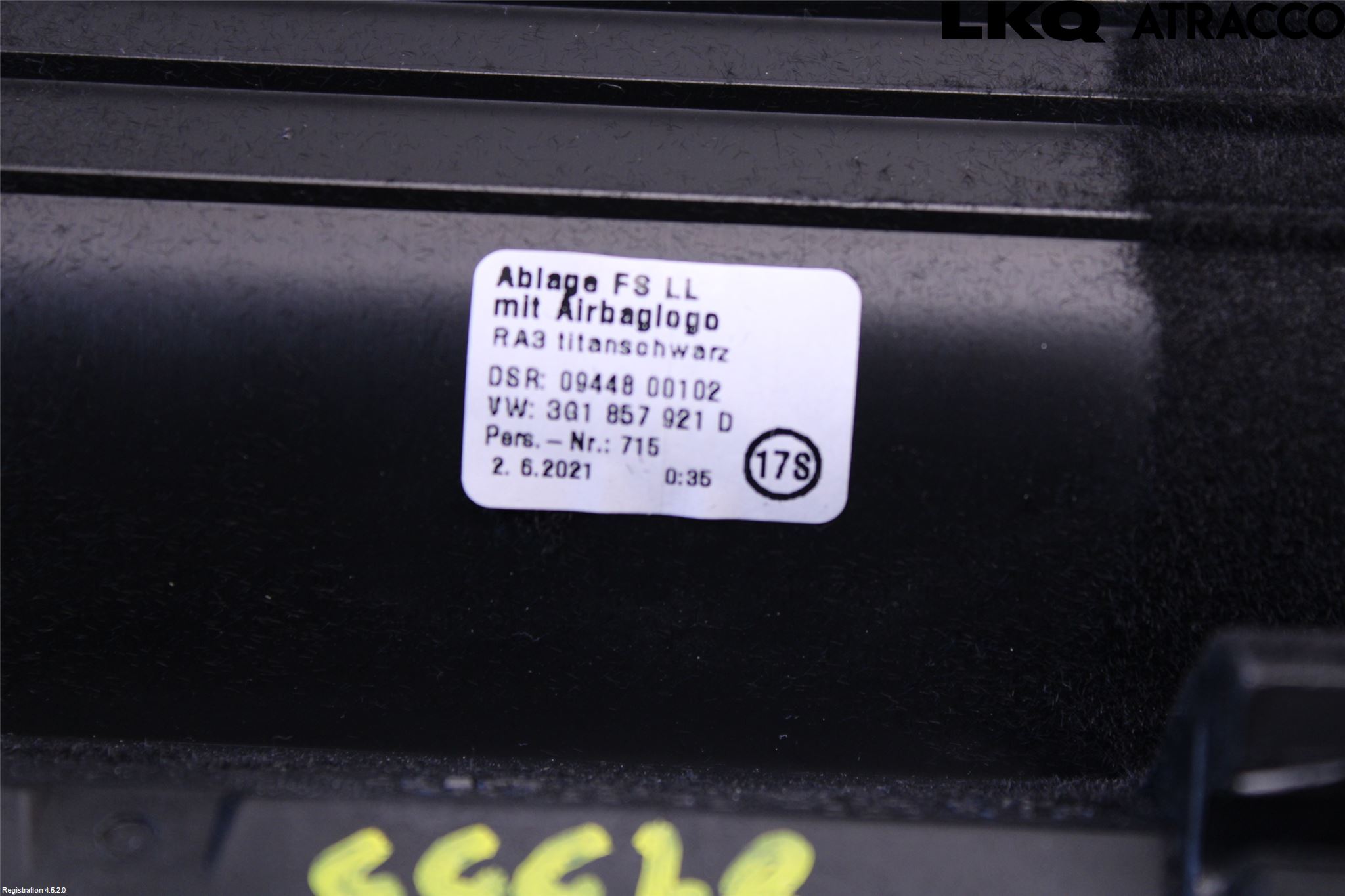 Volkswagen VW PASSAT 15-19 Instrumentbräda Förvaringsfack