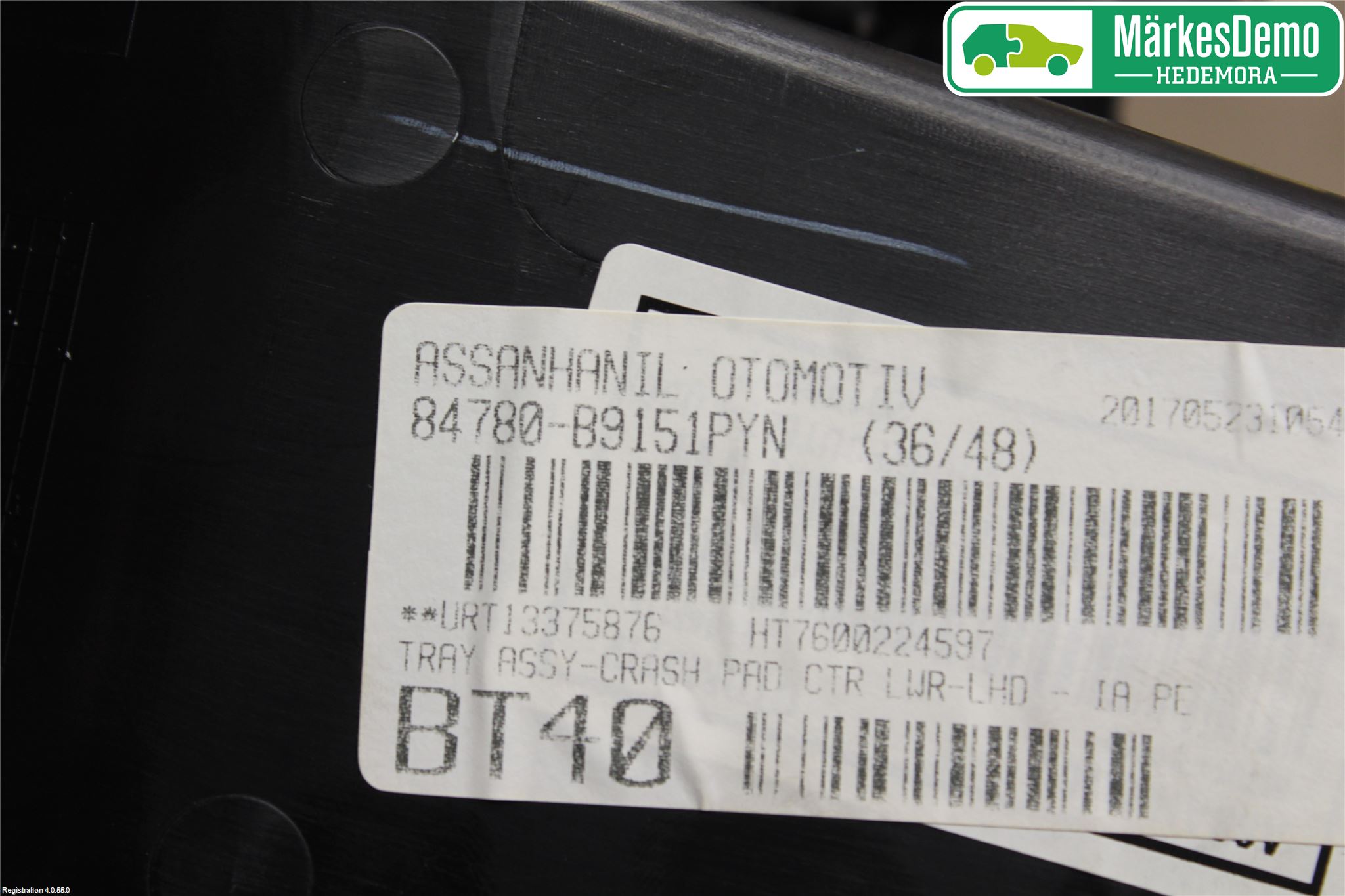 Hyundai i10 BA 17-20 Instrumentbräda Förvaringsfack
