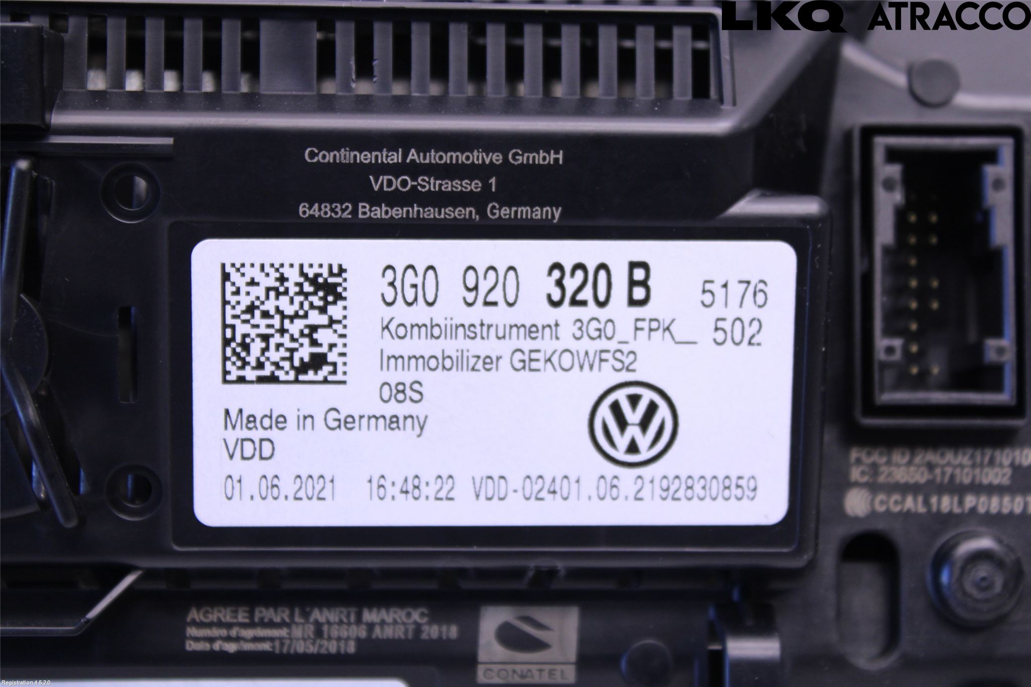 Volkswagen VW PASSAT 15-19 Instrument Komb