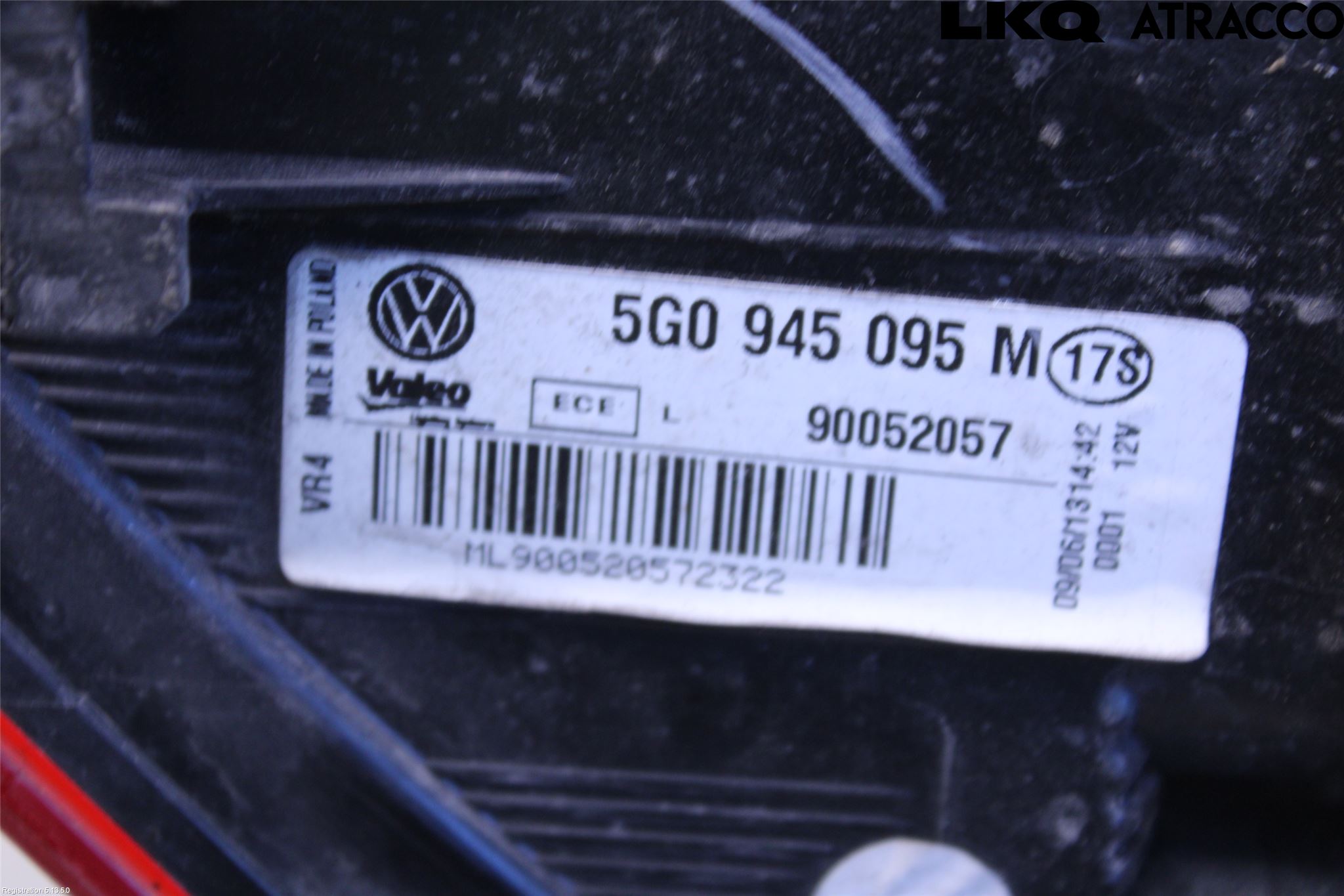 Volkswagen VW GOLF / E-GOLF VII 13-20 Bakljus Vänster