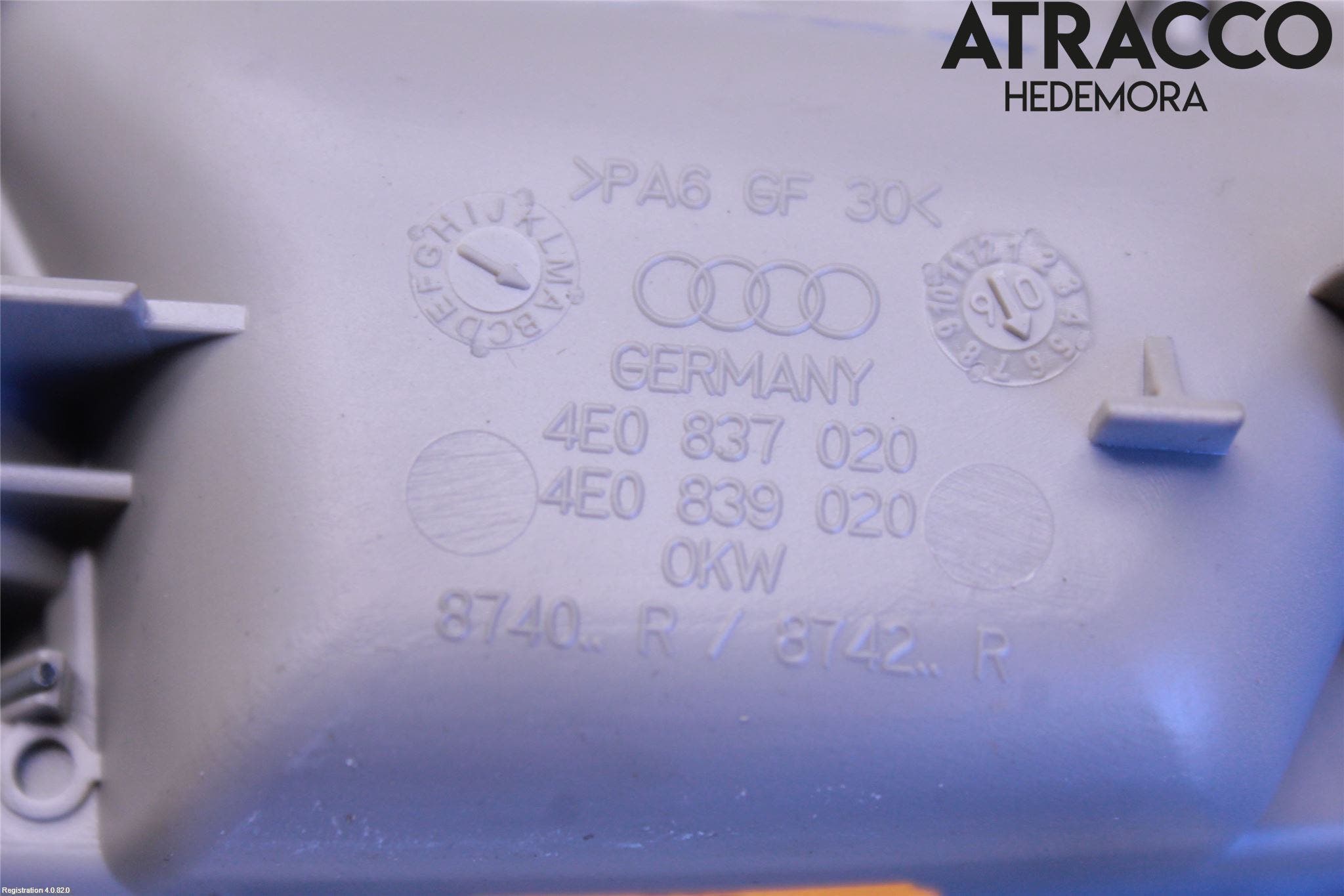 Audi A8/S8 4E 02-09 Dörrhandtag Inre Hö