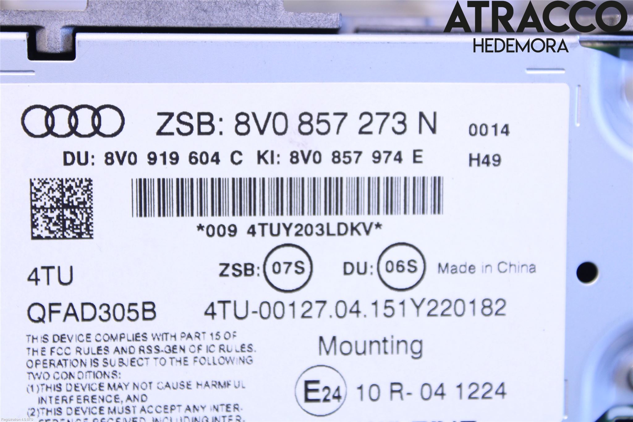 Audi A3/S3 8V 13-20 Bildskärm