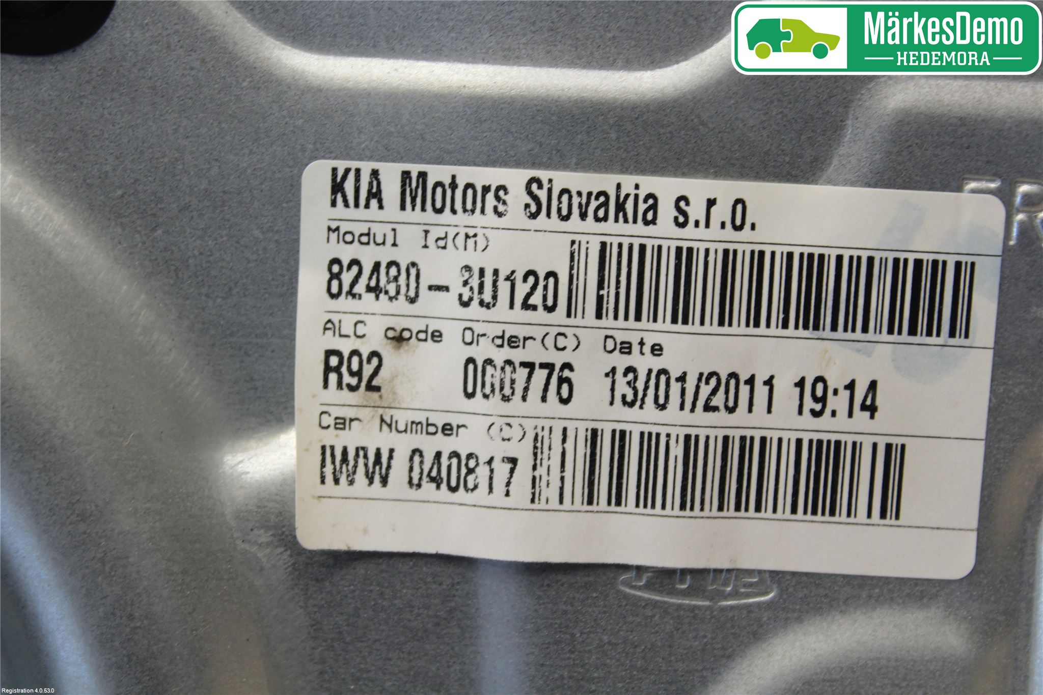 Kia SPORTAGE (SL) 11-15 Fönsterhiss El Kompl