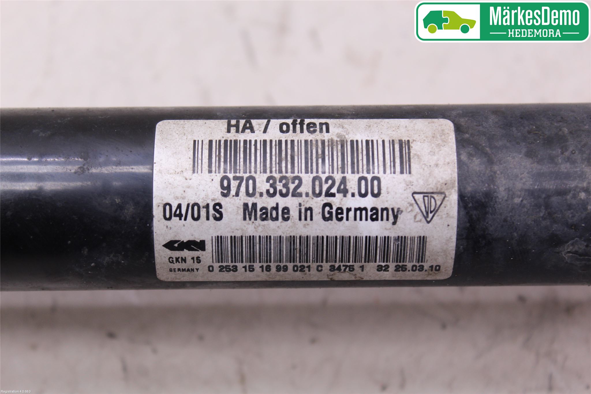 Porsche PANAMERA 09- Drivaxel Bak Vänster