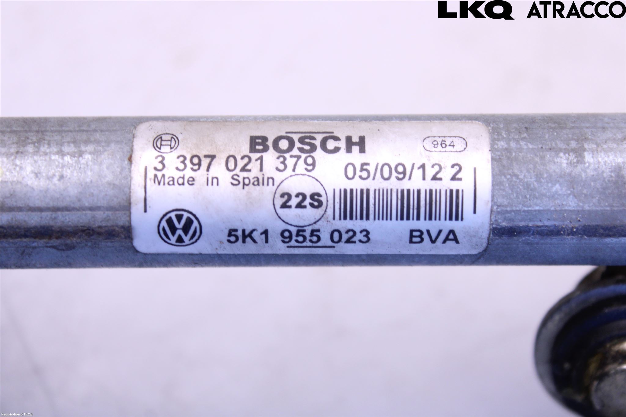 Volkswagen VW GOLF VI 09-13 Torkarmekanism Vindruta
