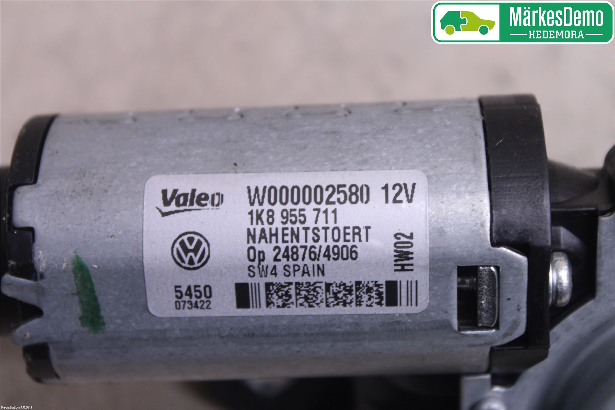 Volkswagen VW SCIROCCO 09-17 Torkarmotor Baklucka
