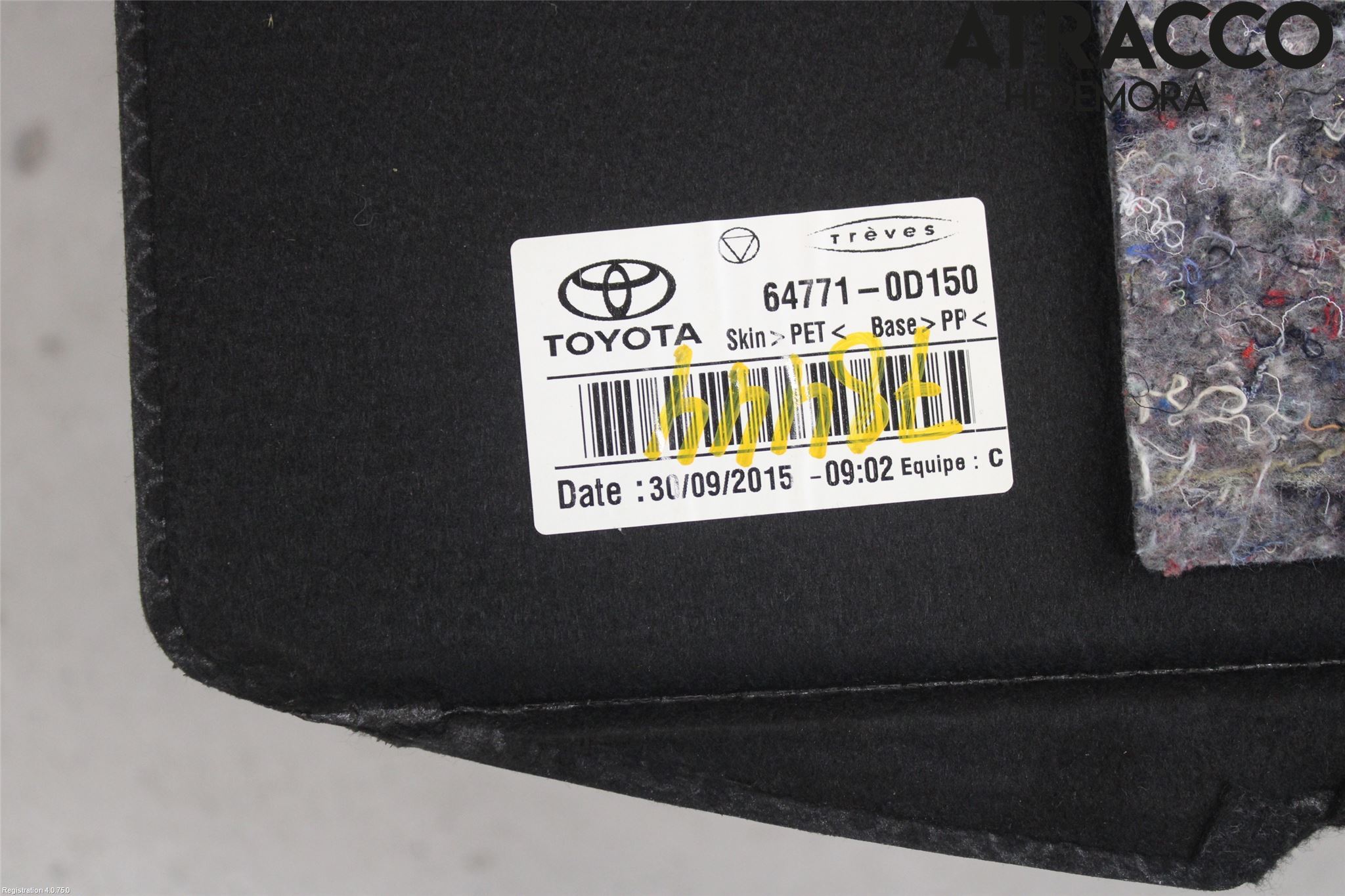 Toyota YARIS XP130 15-20 Lastmatta-Skydd
