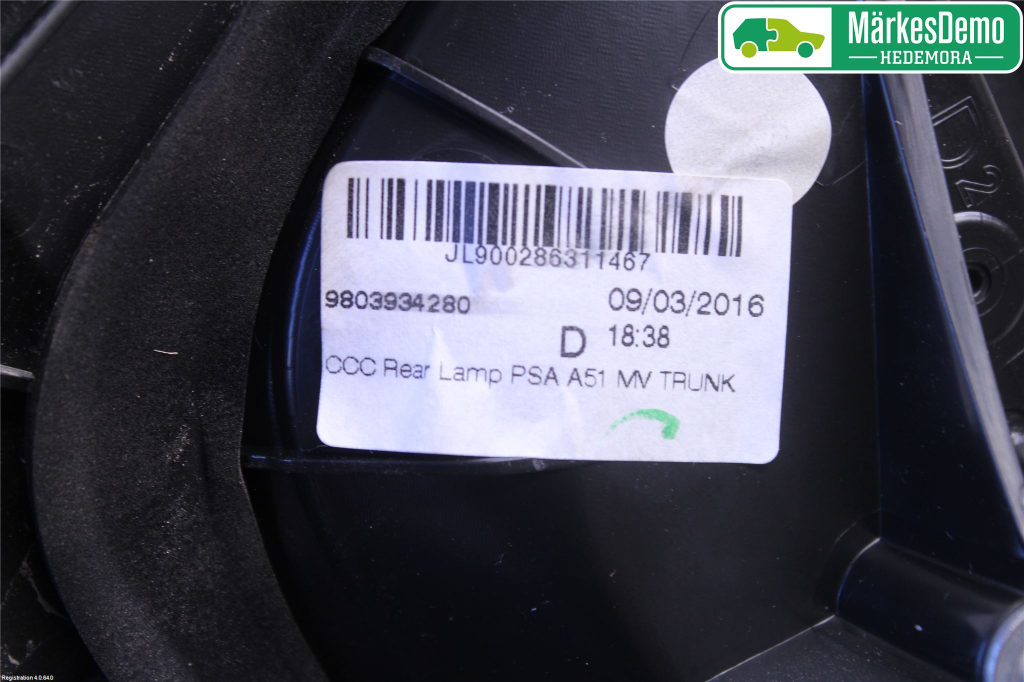 Citroen C3 10-17 Bakljus Lucka Hö