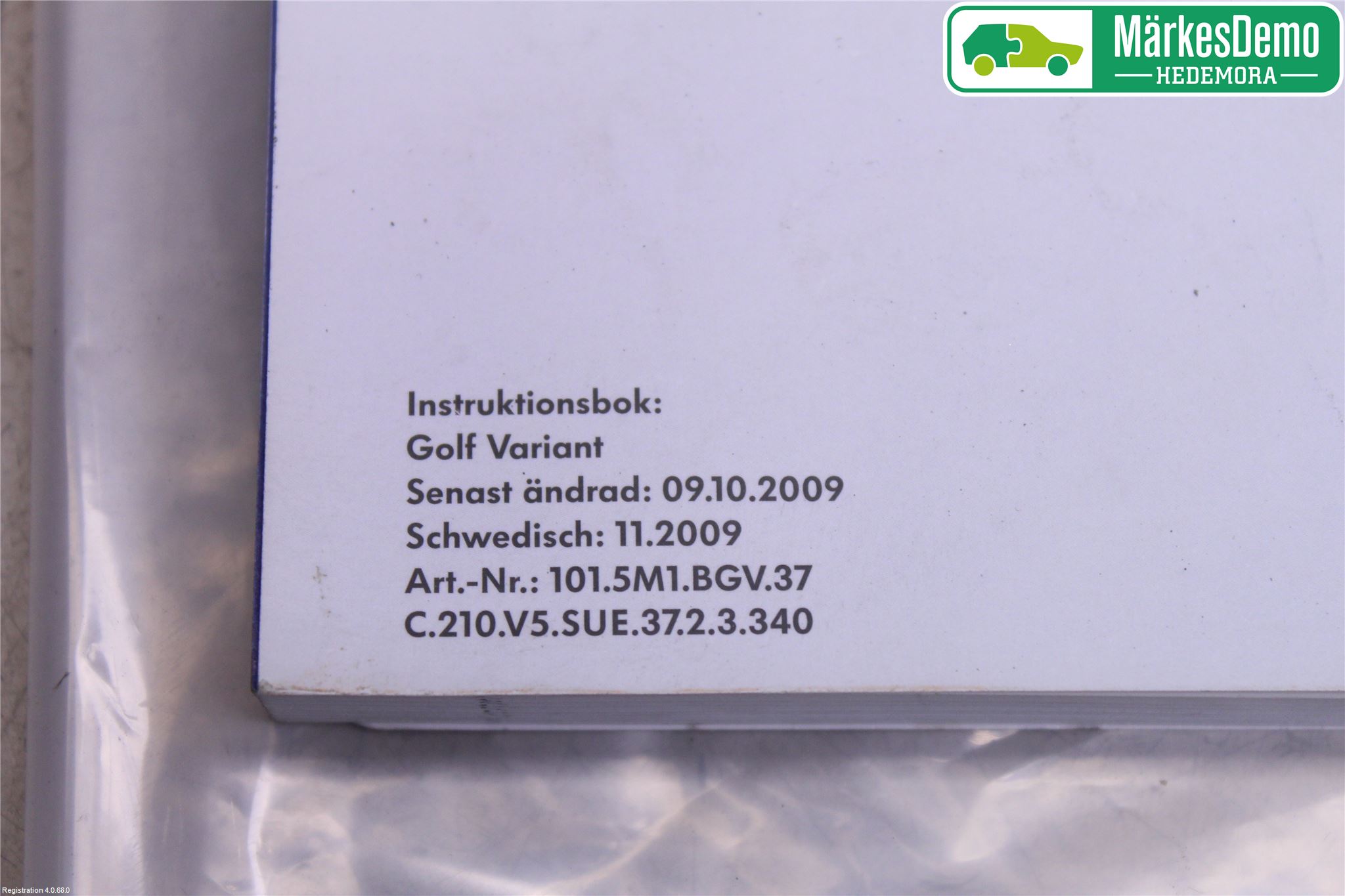 Volkswagen VW GOLF VI 09-13 Instruktionsbok