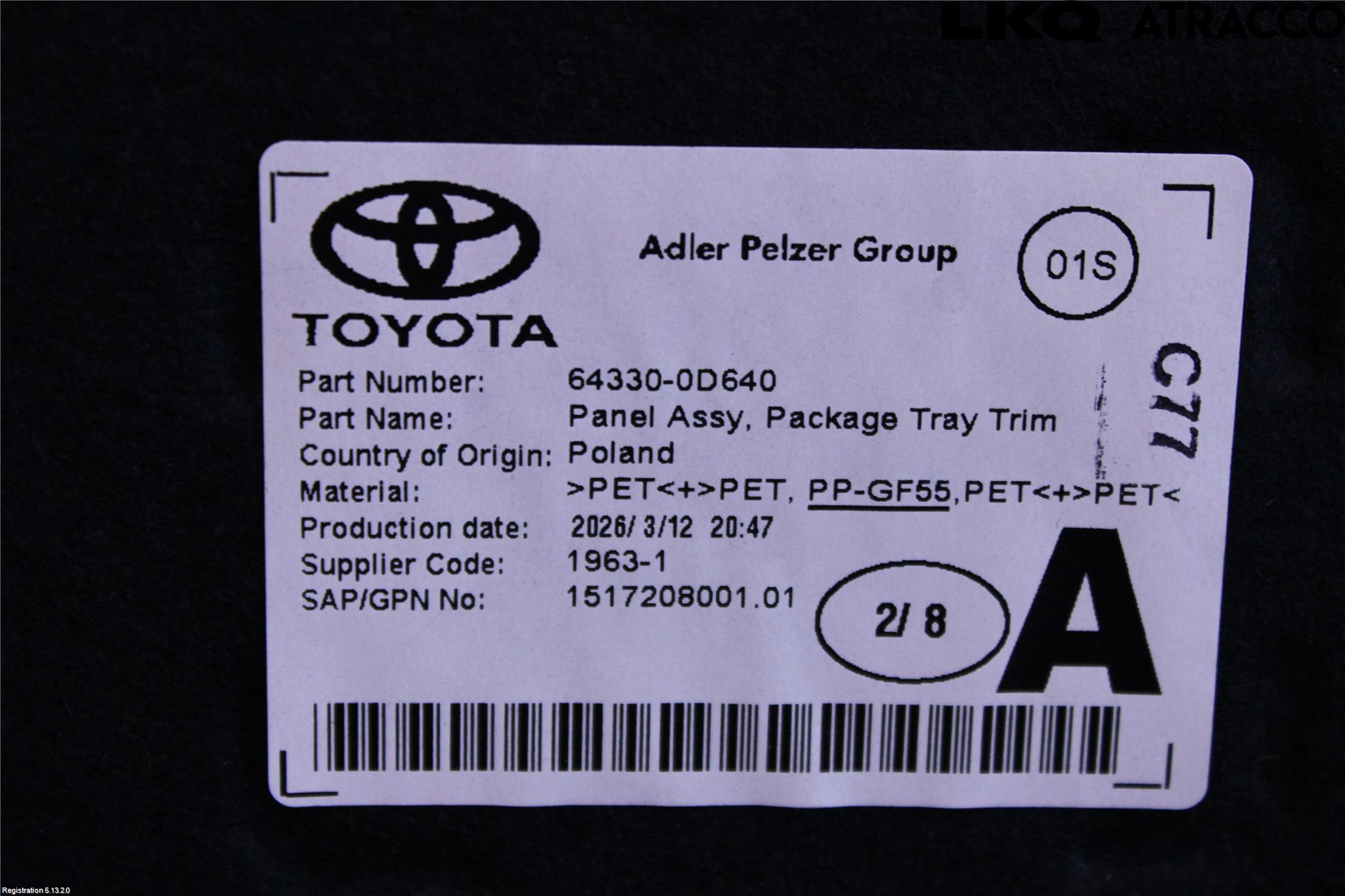 Toyota YARIS XP21 20- Hatthylla