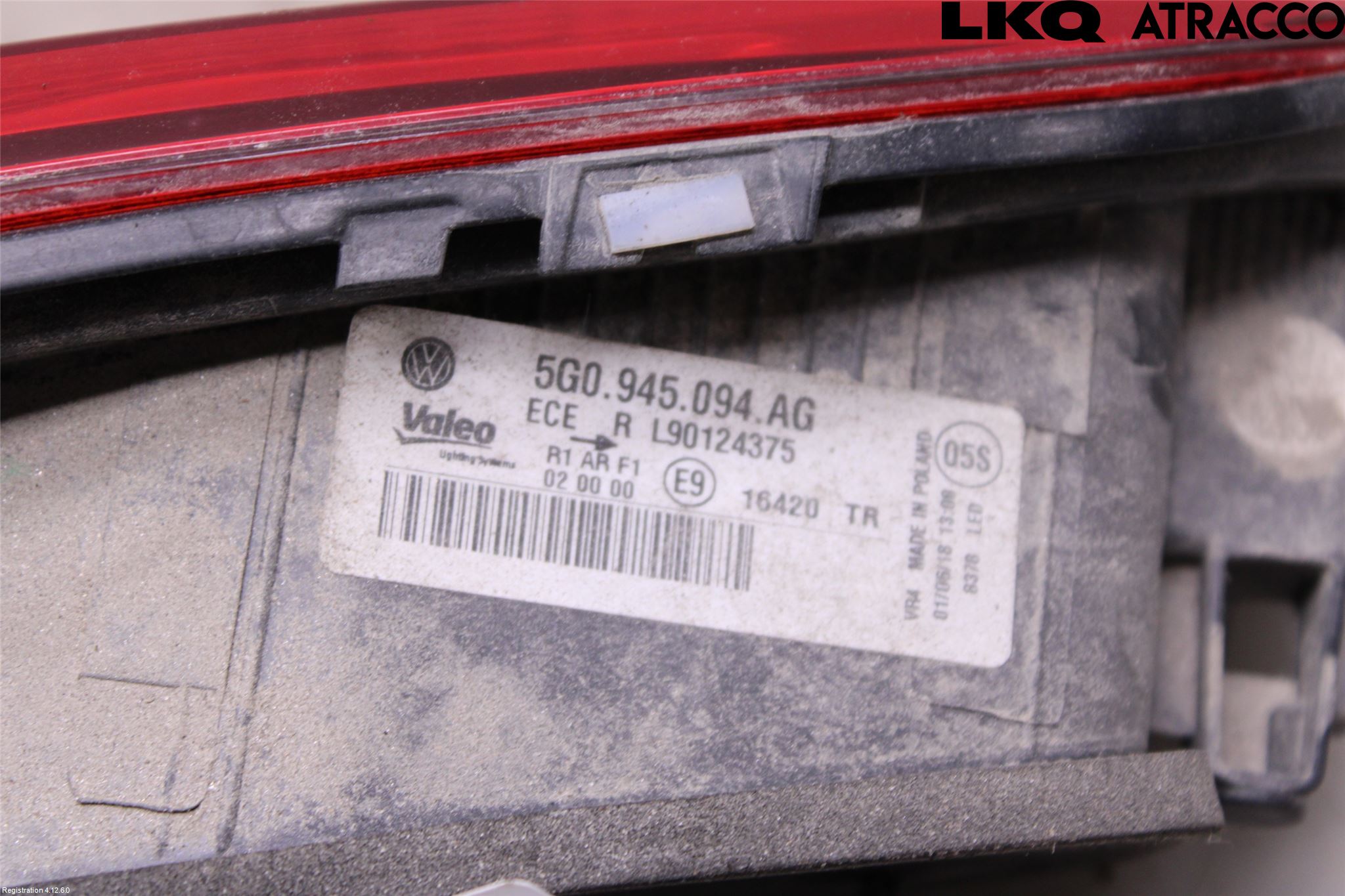 Volkswagen VW GOLF / E-GOLF VII 13-20 Bakljus Lucka Hö