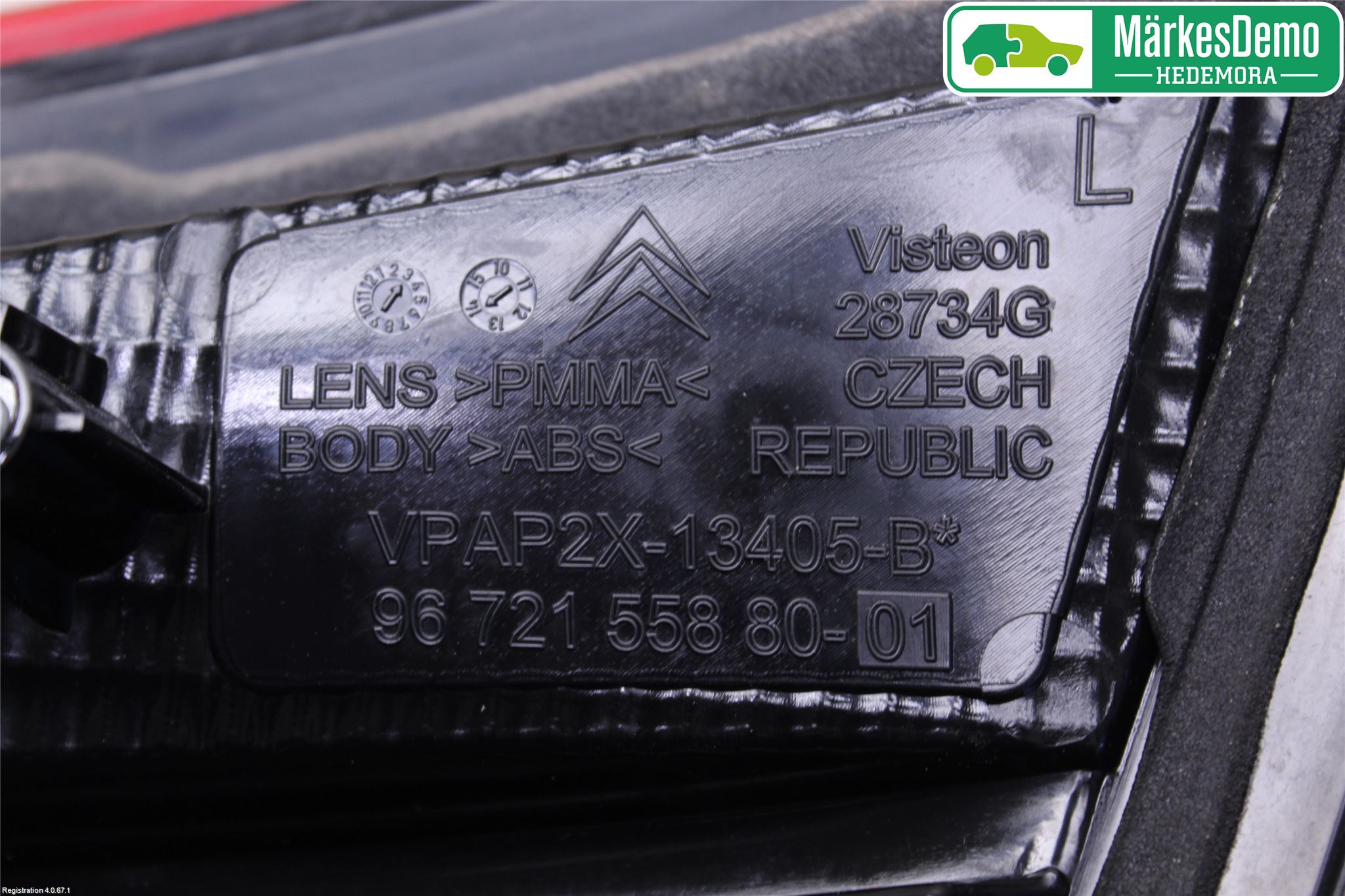 Citroen C4 II 11-18 Bakljus Lucka Vä