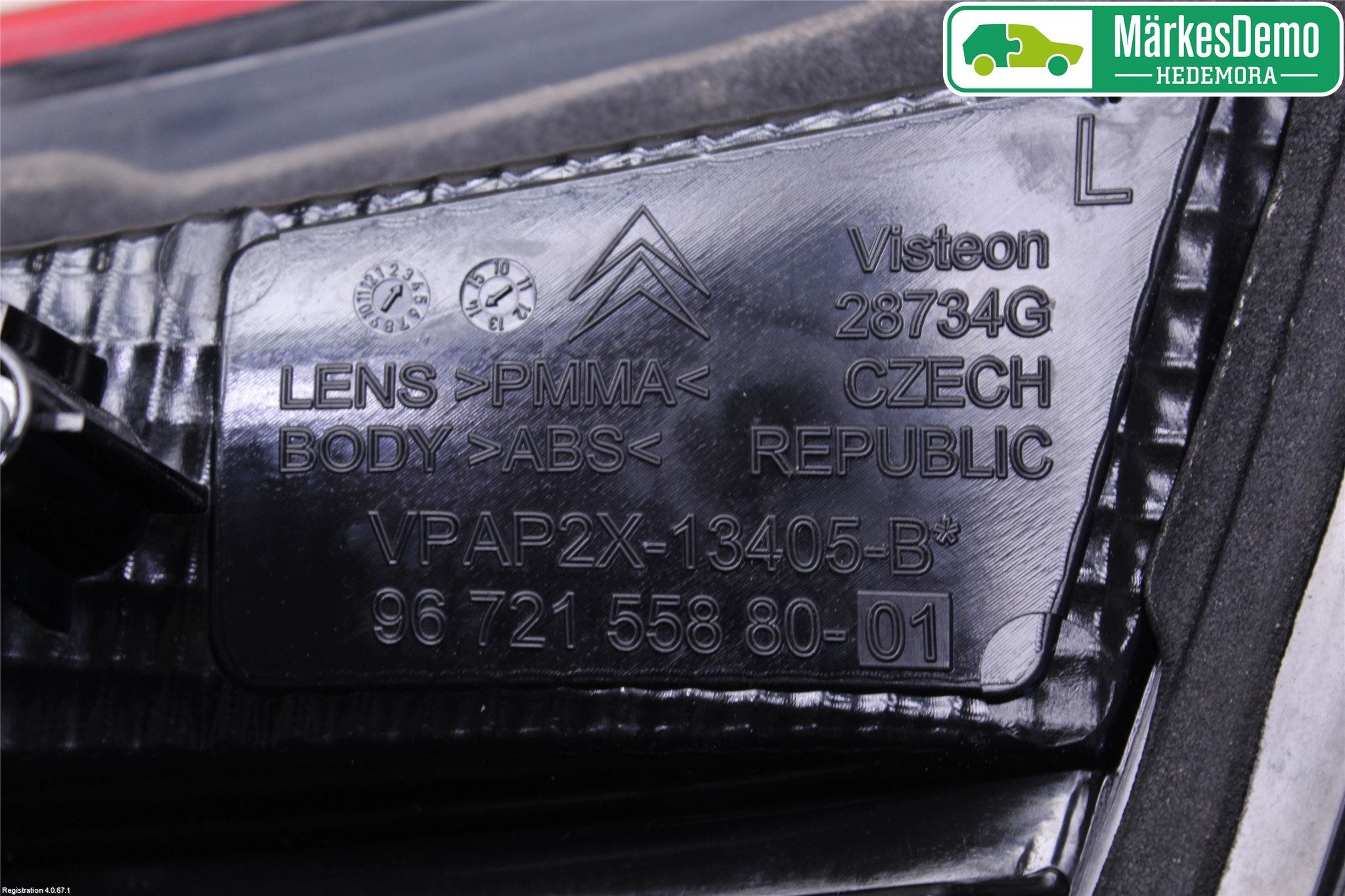 Citroen C4 II 11-18 Bakljus Lucka Vä