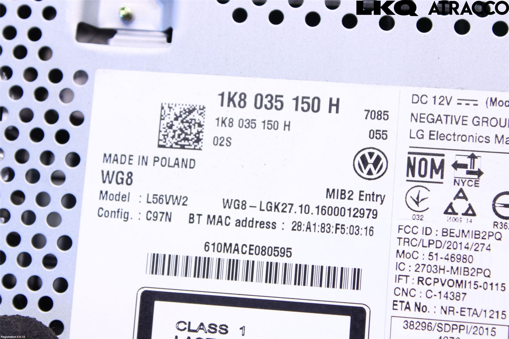 Volkswagen VW CADDY 16-20 Cd Radio - Multimediapanel