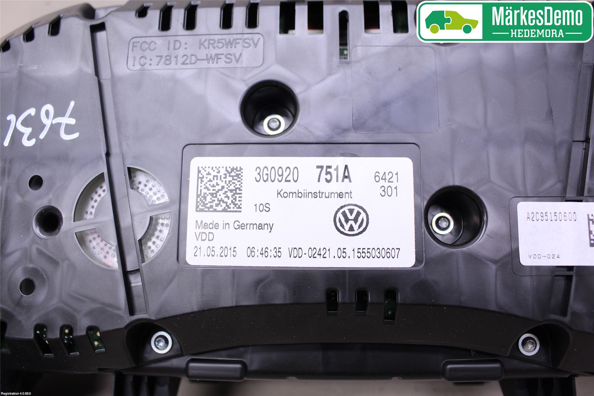 Volkswagen VW PASSAT 15-19 Instrument Komb