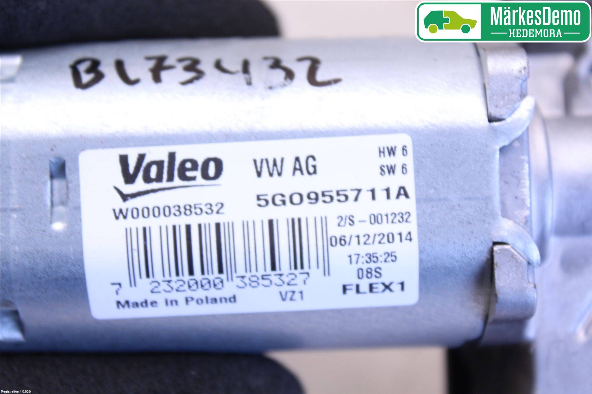 Volkswagen VW PASSAT 15-19 Torkarmotor Baklucka