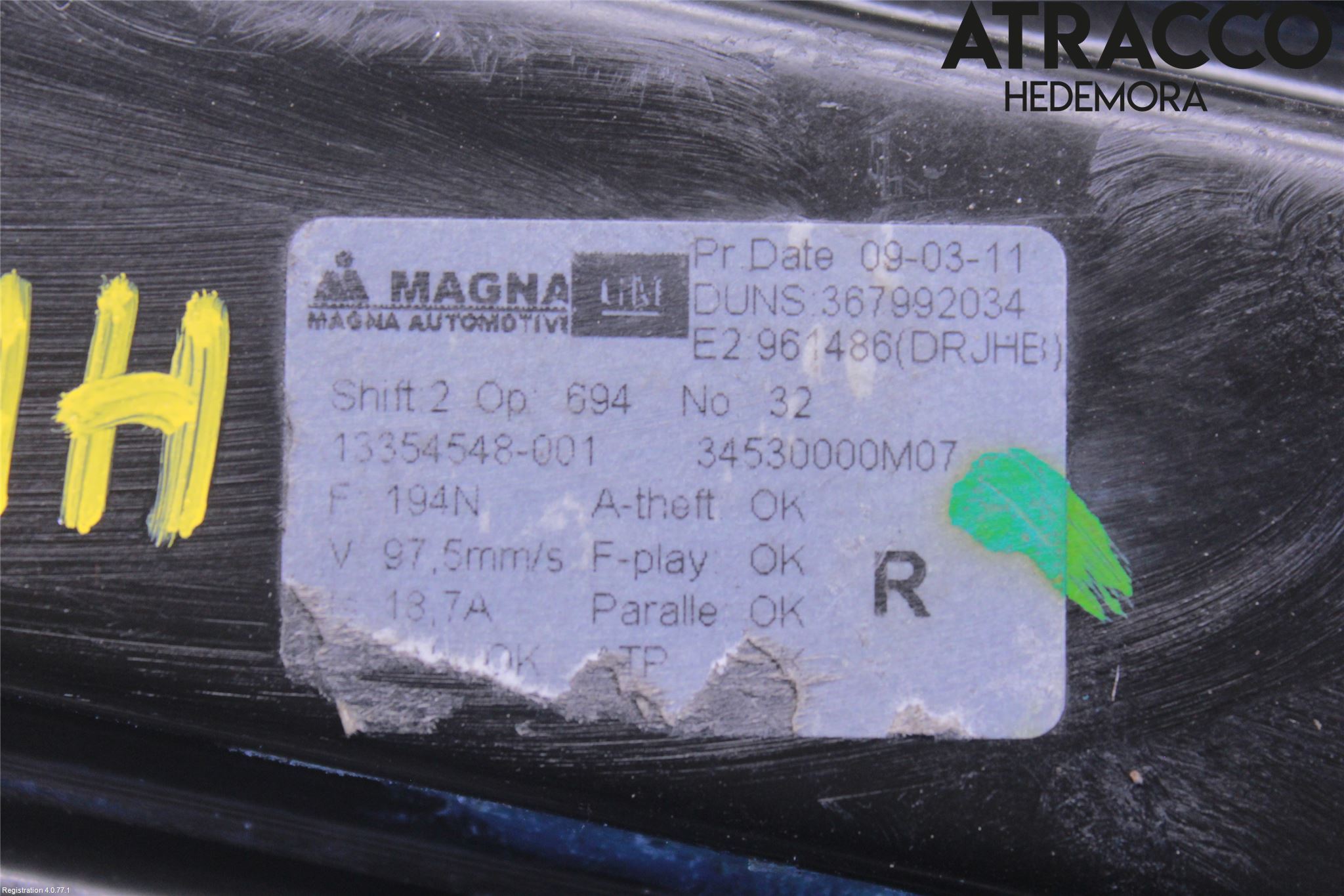 Opel MERIVA B 10-17 Fönsterhiss El Kompl