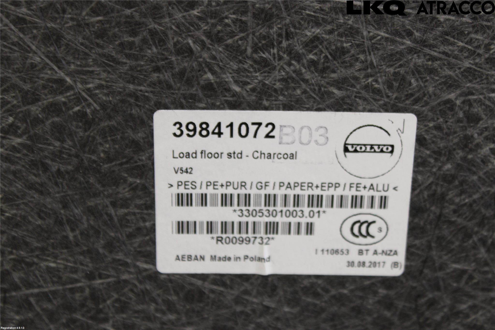 Volvo V90 17->> Bagage Golv